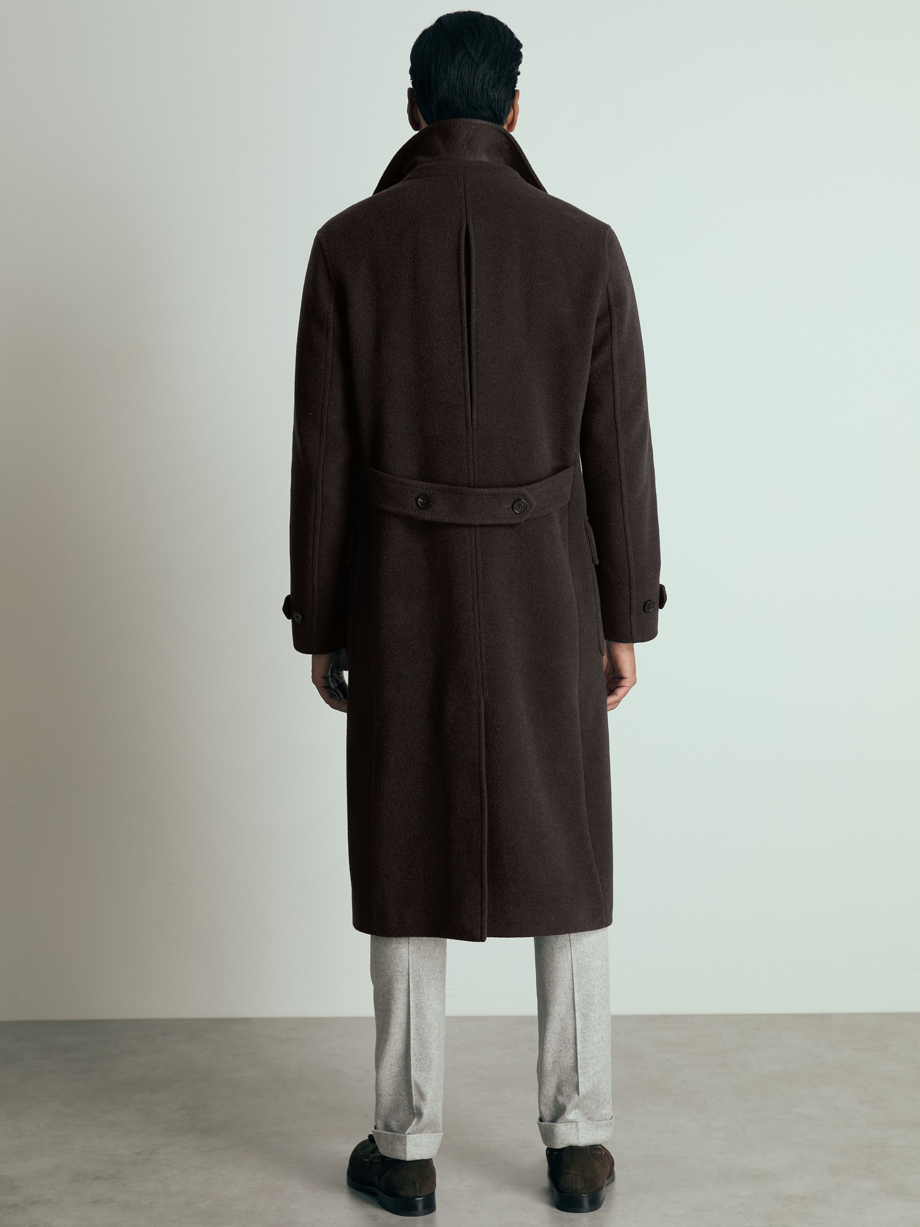 Atelier Wool-Blend Felt Double-Breasted Coat in Brown - Image 6 of 8