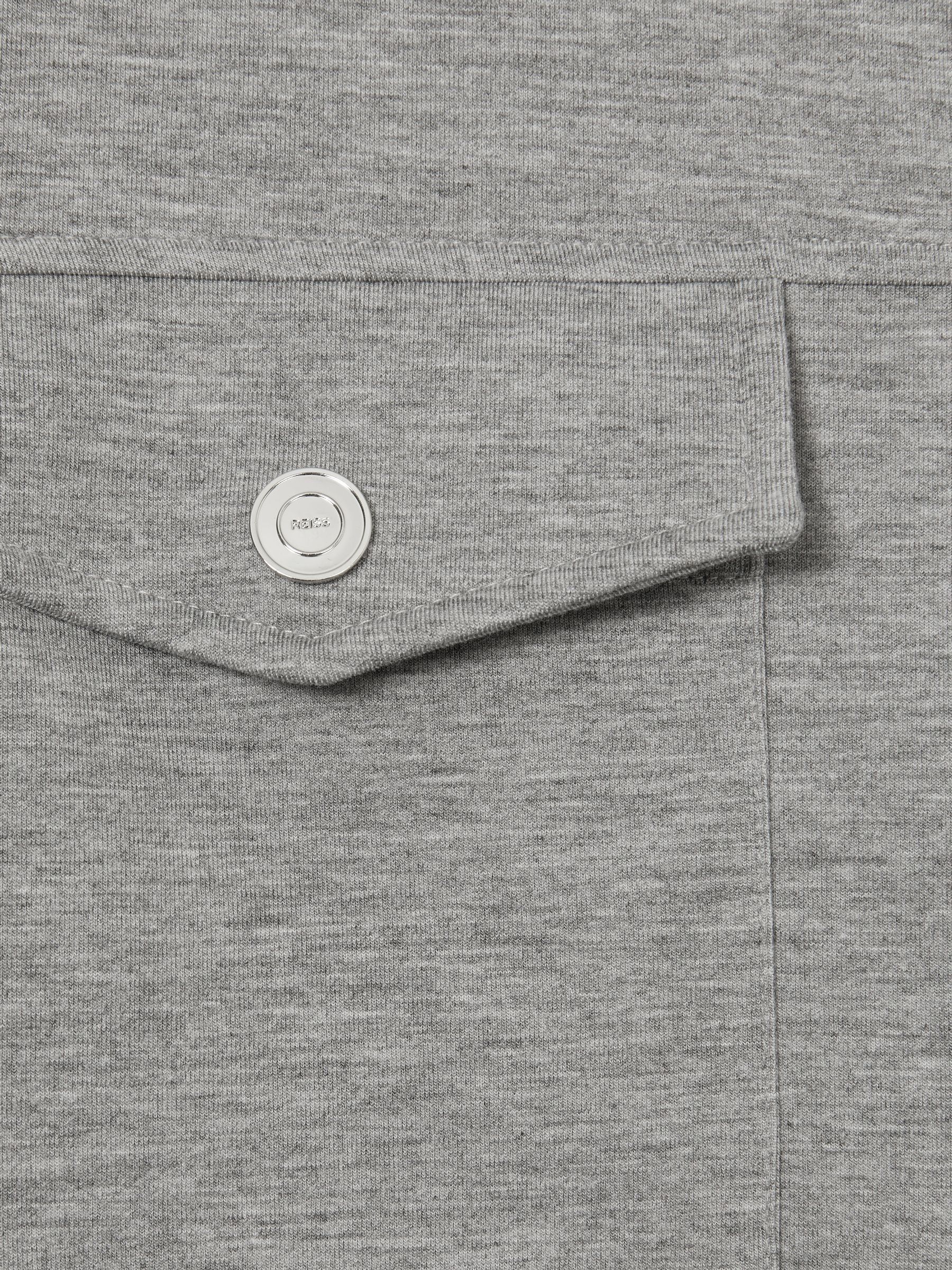 Interlock Jersey Zip-Through Overshirt in Grey Melange - Image 6 of 6