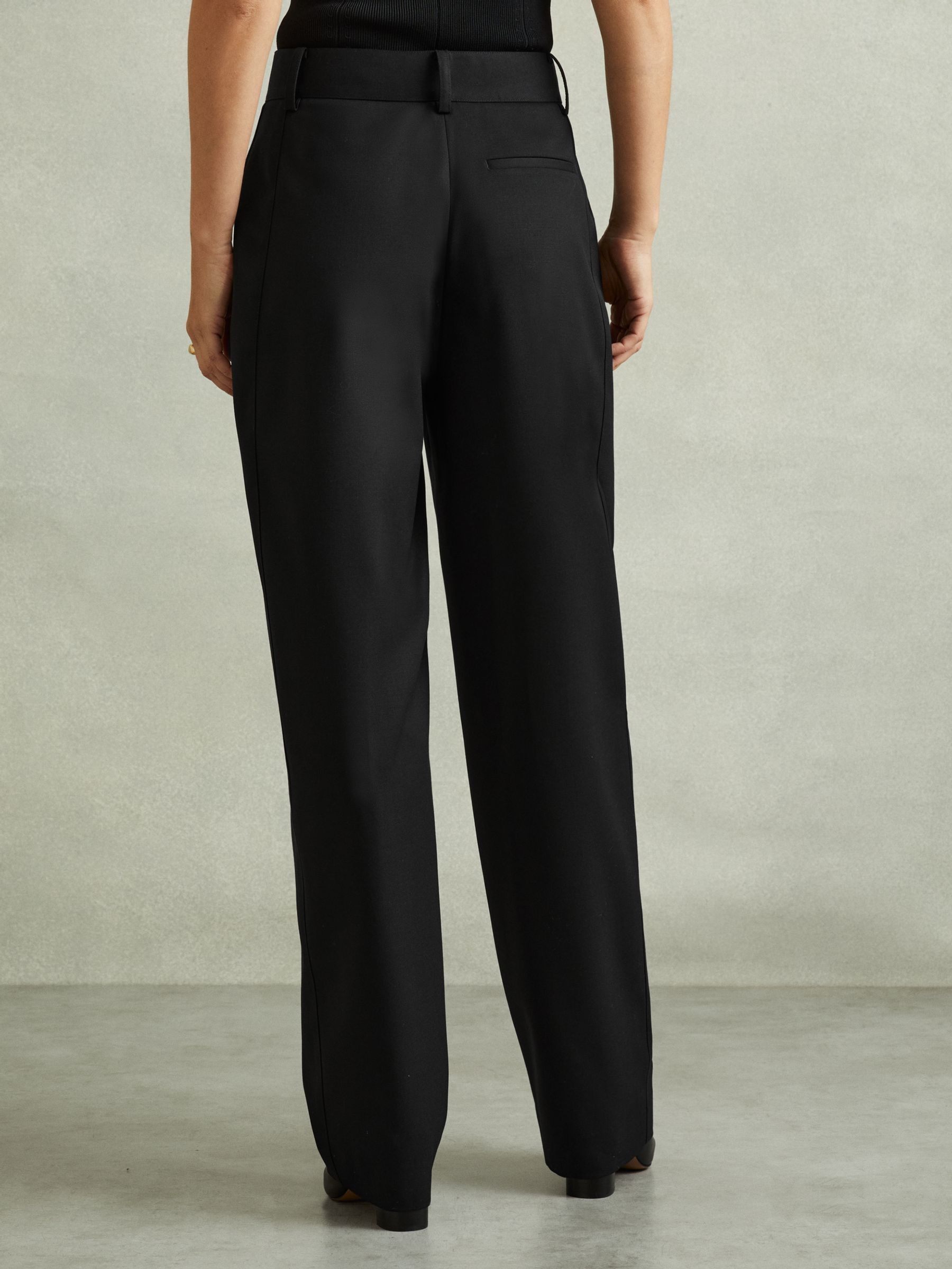 Wool Blend Barrel Leg Trousers in Black - Image 5 of 6