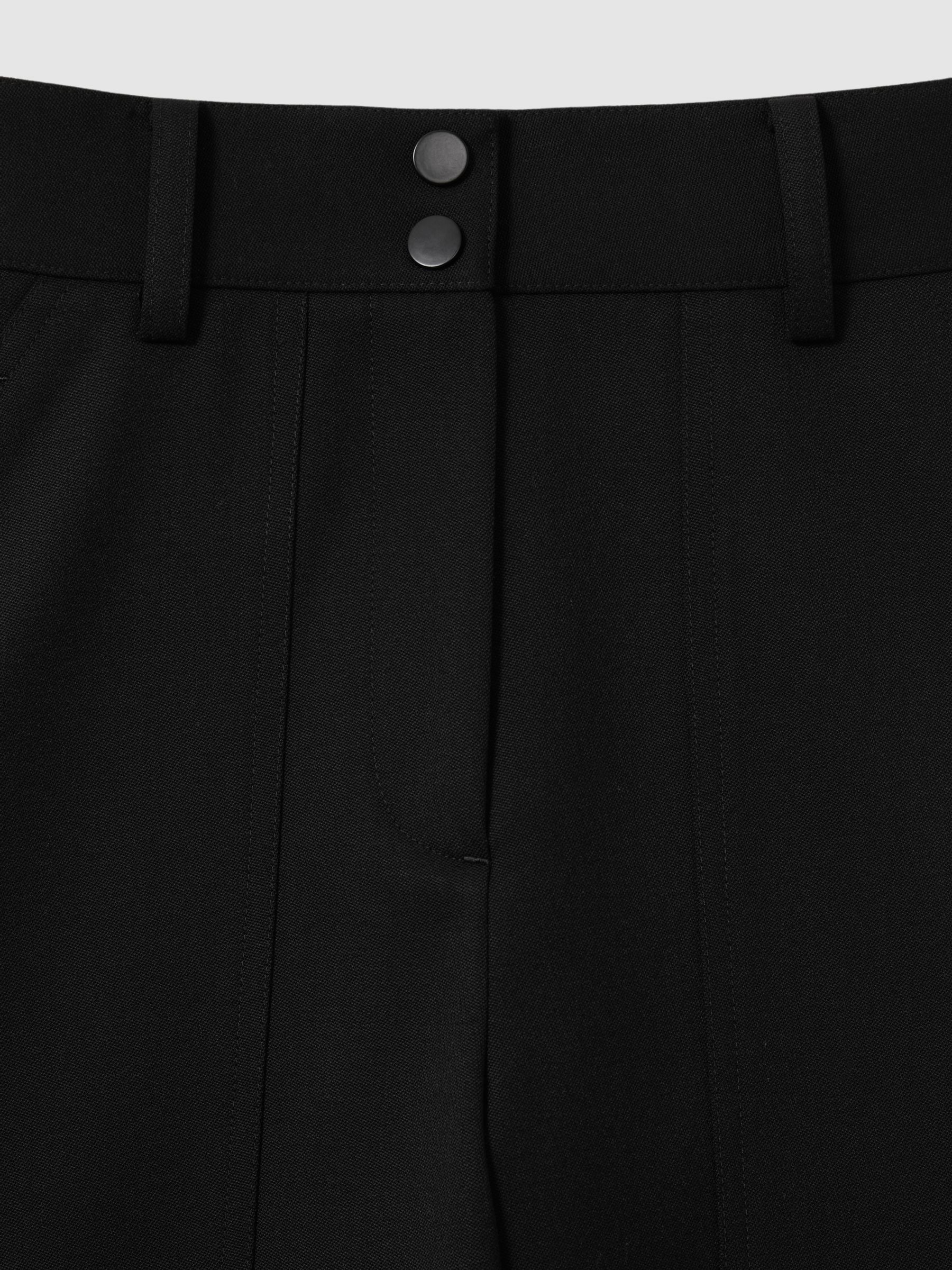 Wool Blend Barrel Leg Trousers in Black - Image 6 of 6