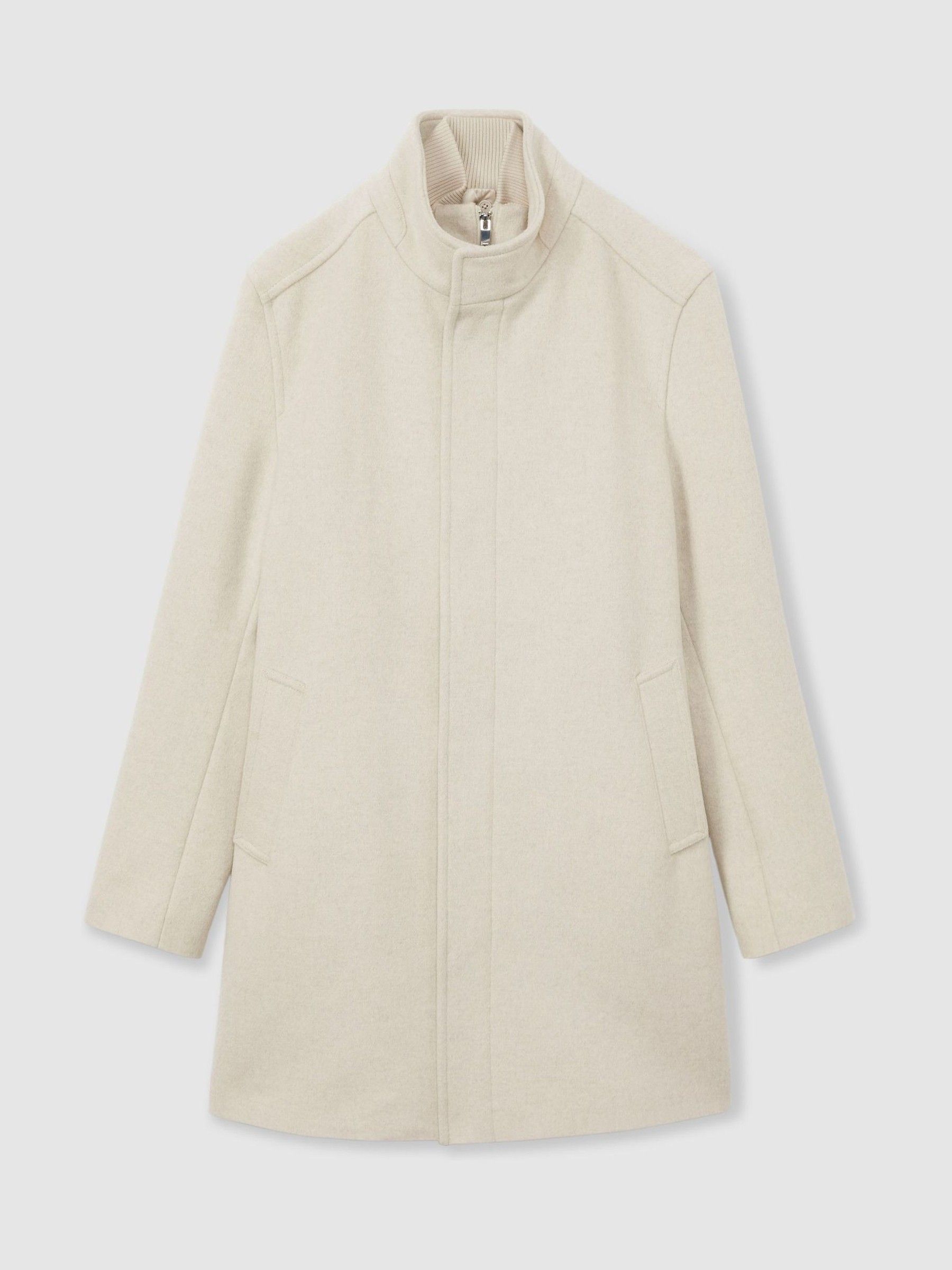 Wool-Blend Hybrid Coat in Oatmeal - Image 2 of 6