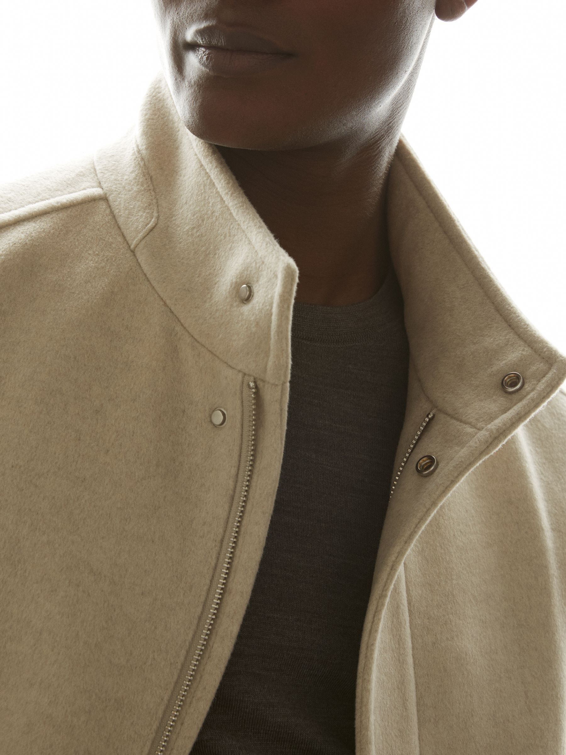 Wool-Blend Hybrid Coat in Oatmeal - Image 4 of 6