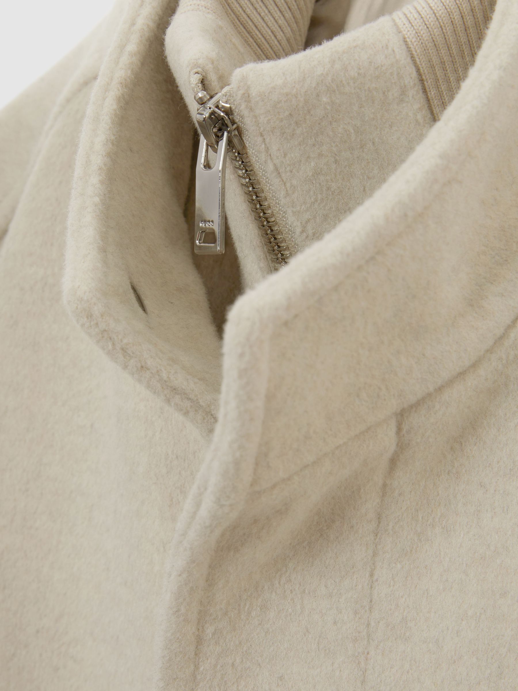 Wool-Blend Hybrid Coat in Oatmeal - Image 6 of 6