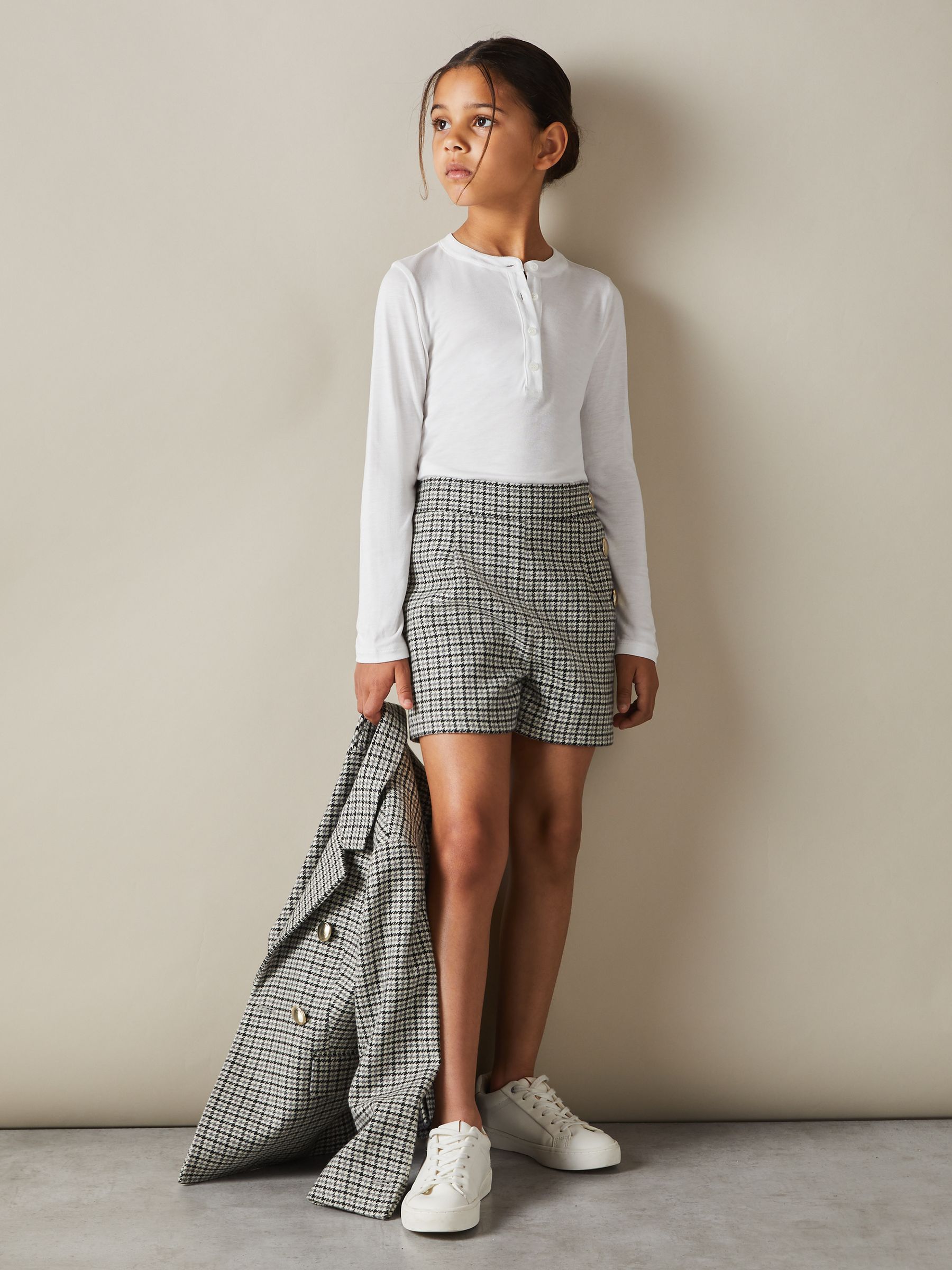 9-13 yrs Checked Suit Shorts in Black - Image 3 of 4
