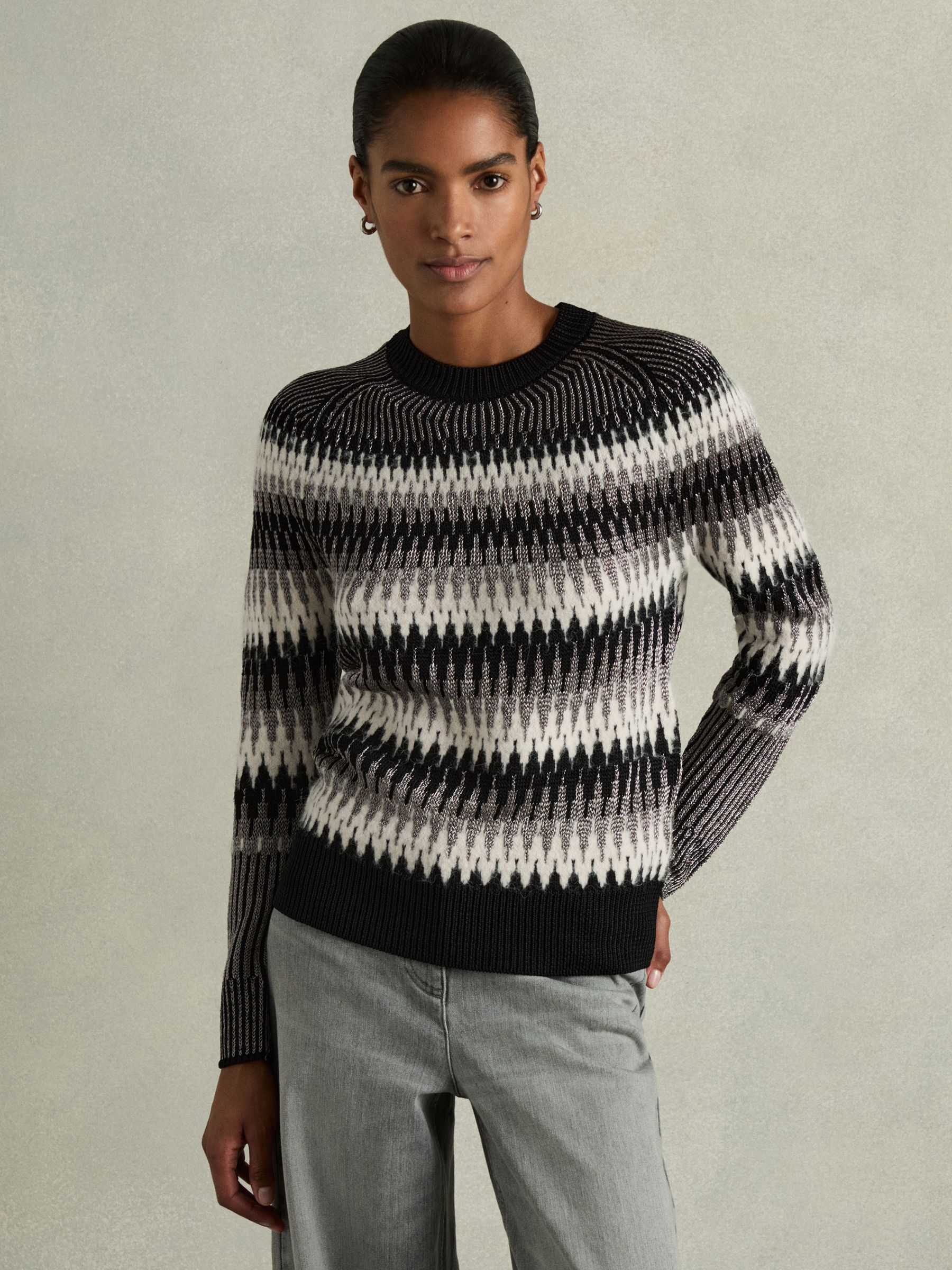 Glitter Jumper with Alpaca in Black/White - Image 1 of 5