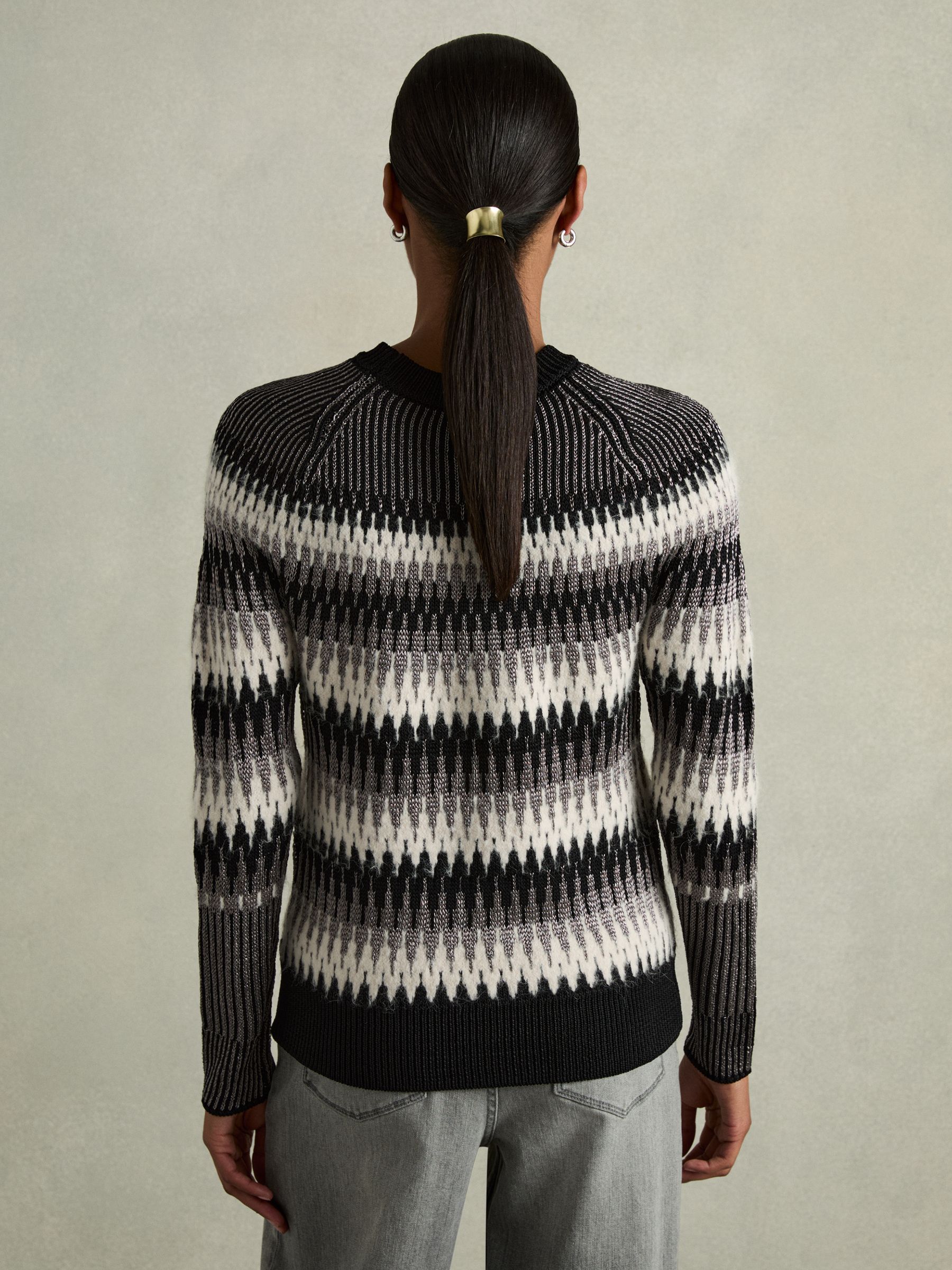 Glitter Fairisle Jumper in Black/White - image 4