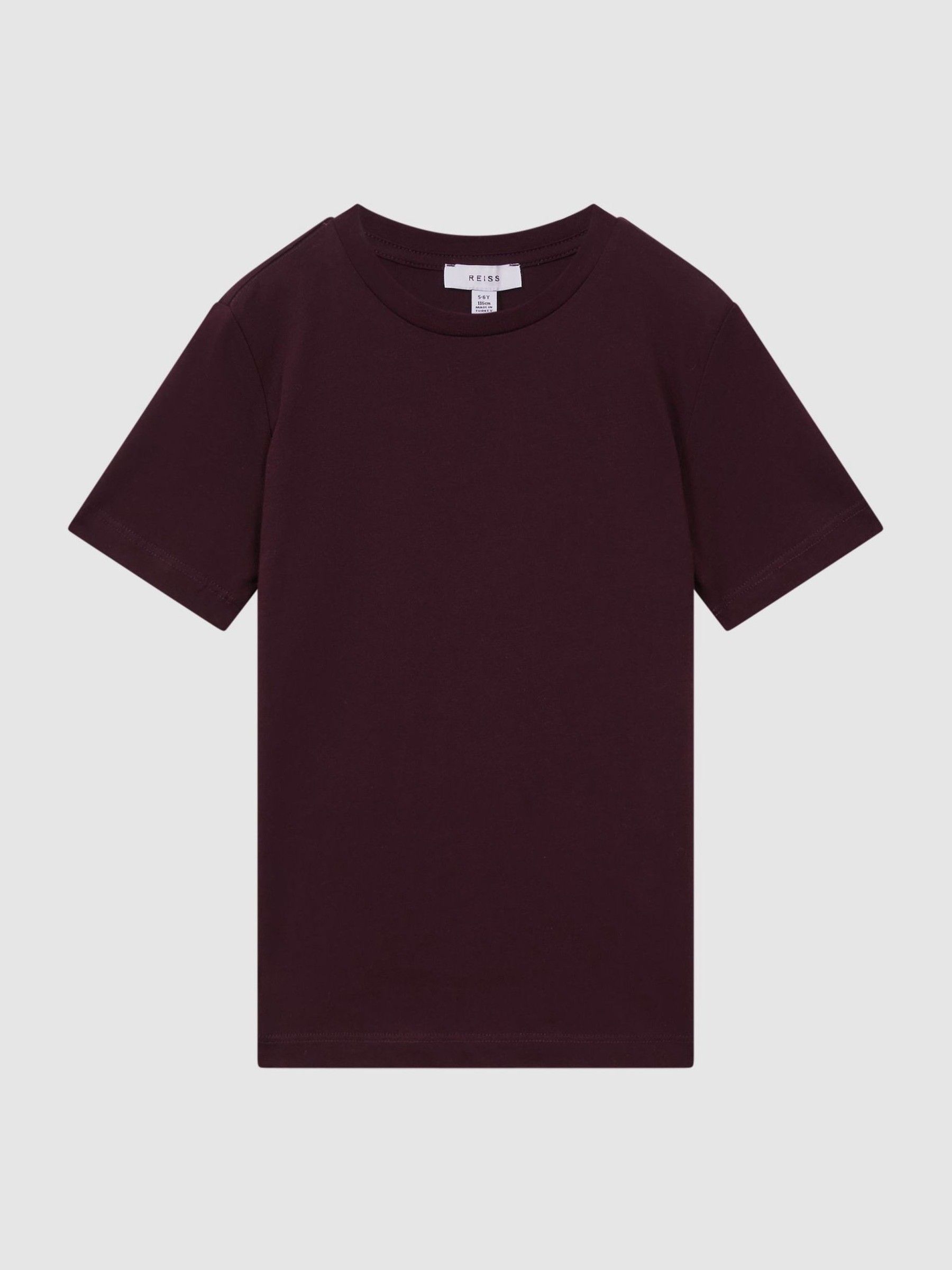 13-14 yrs Cotton-Blend Jersey Crew-Neck T-Shirt in Bordeaux - Image 1 of 6