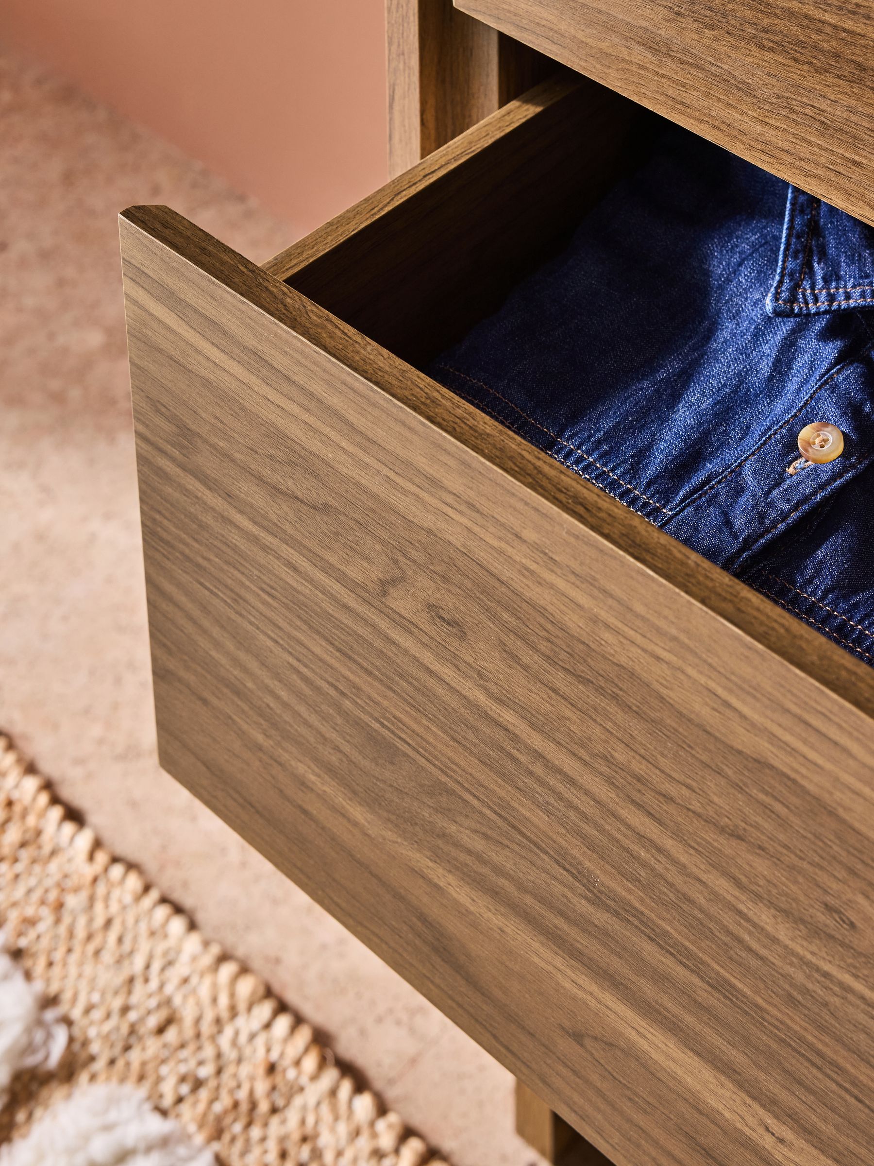 Kaci Tall Chest of Drawers in Dark Walnut Effect - Image 3 of 5