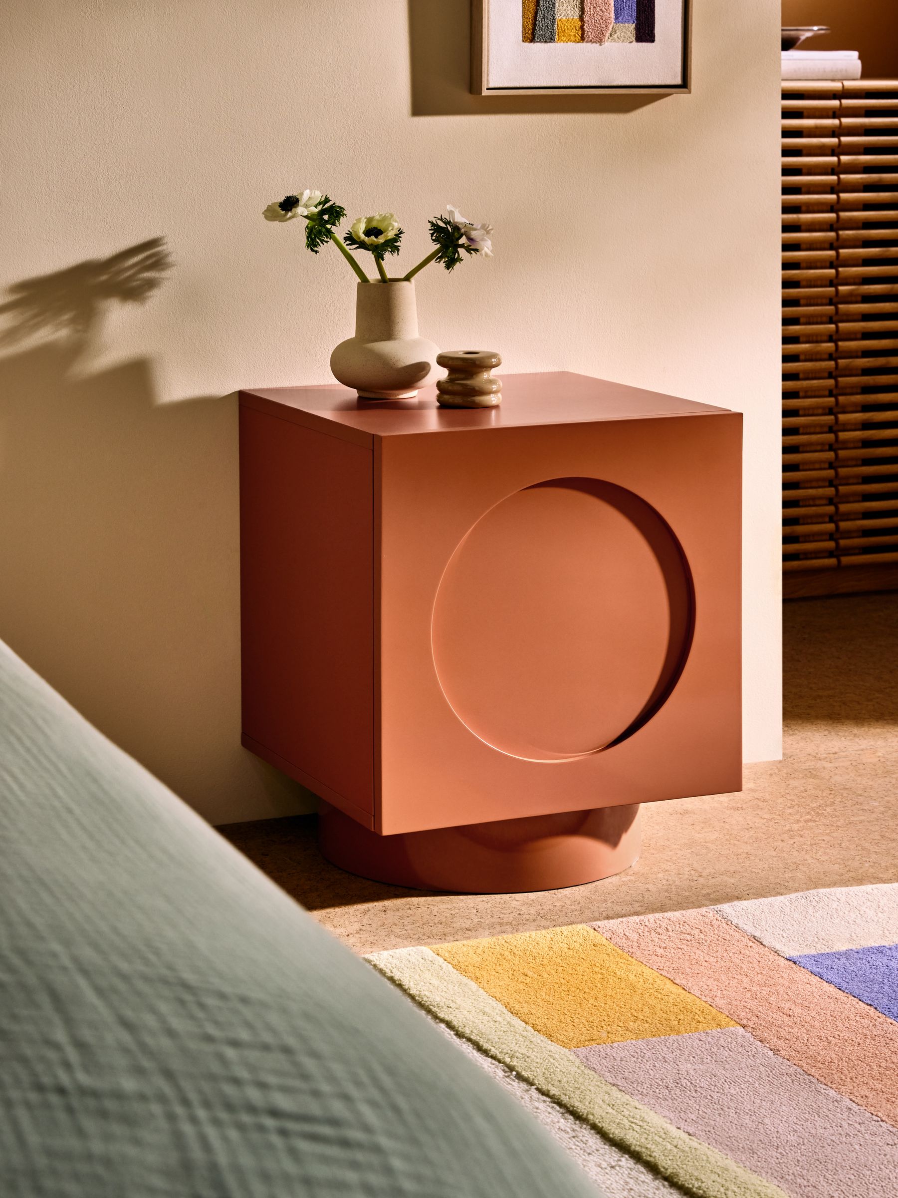 Henri Bedside Table in Orange - Image 1 of 5