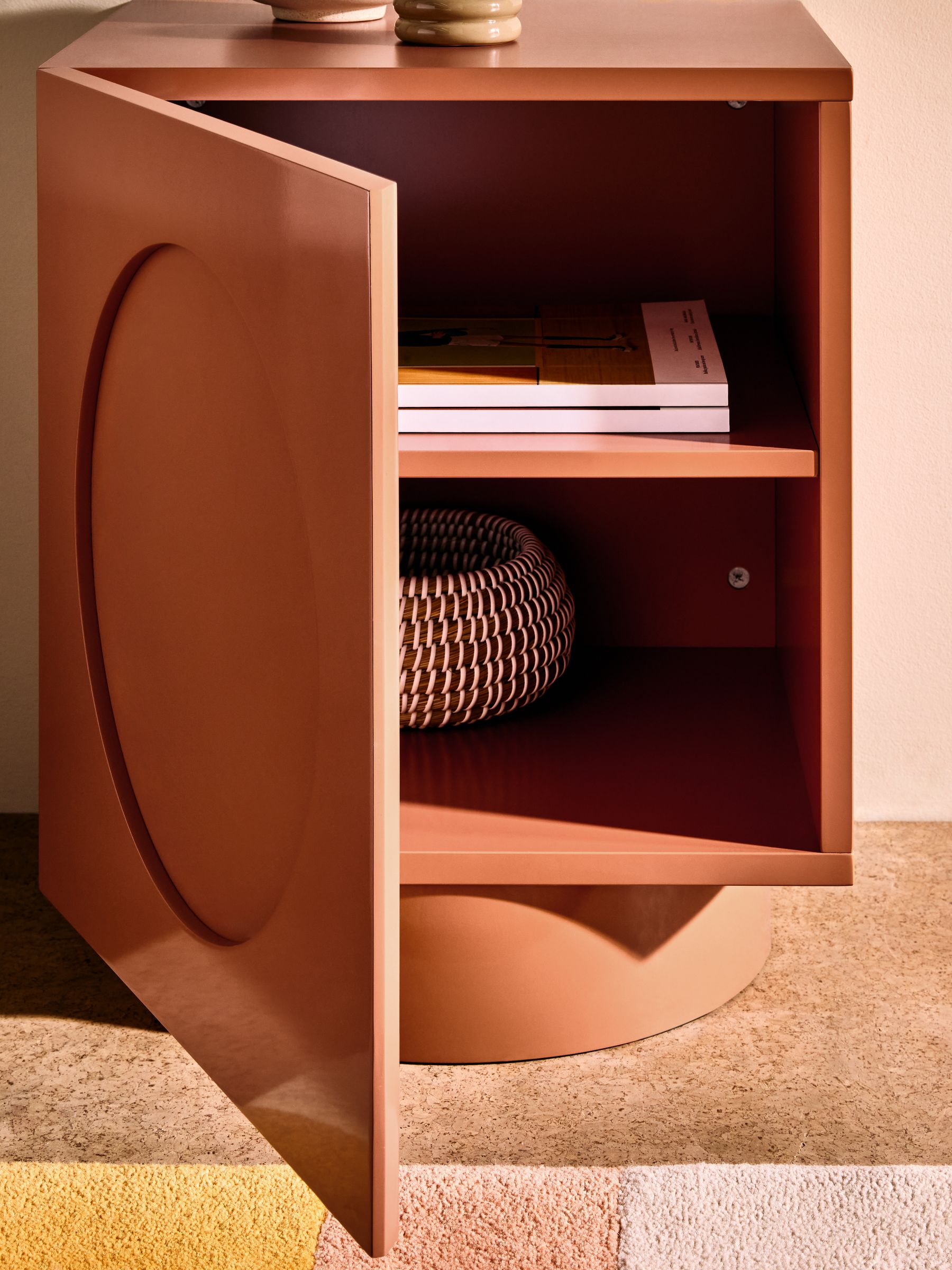 Henri Bedside Table in Orange - Image 2 of 5
