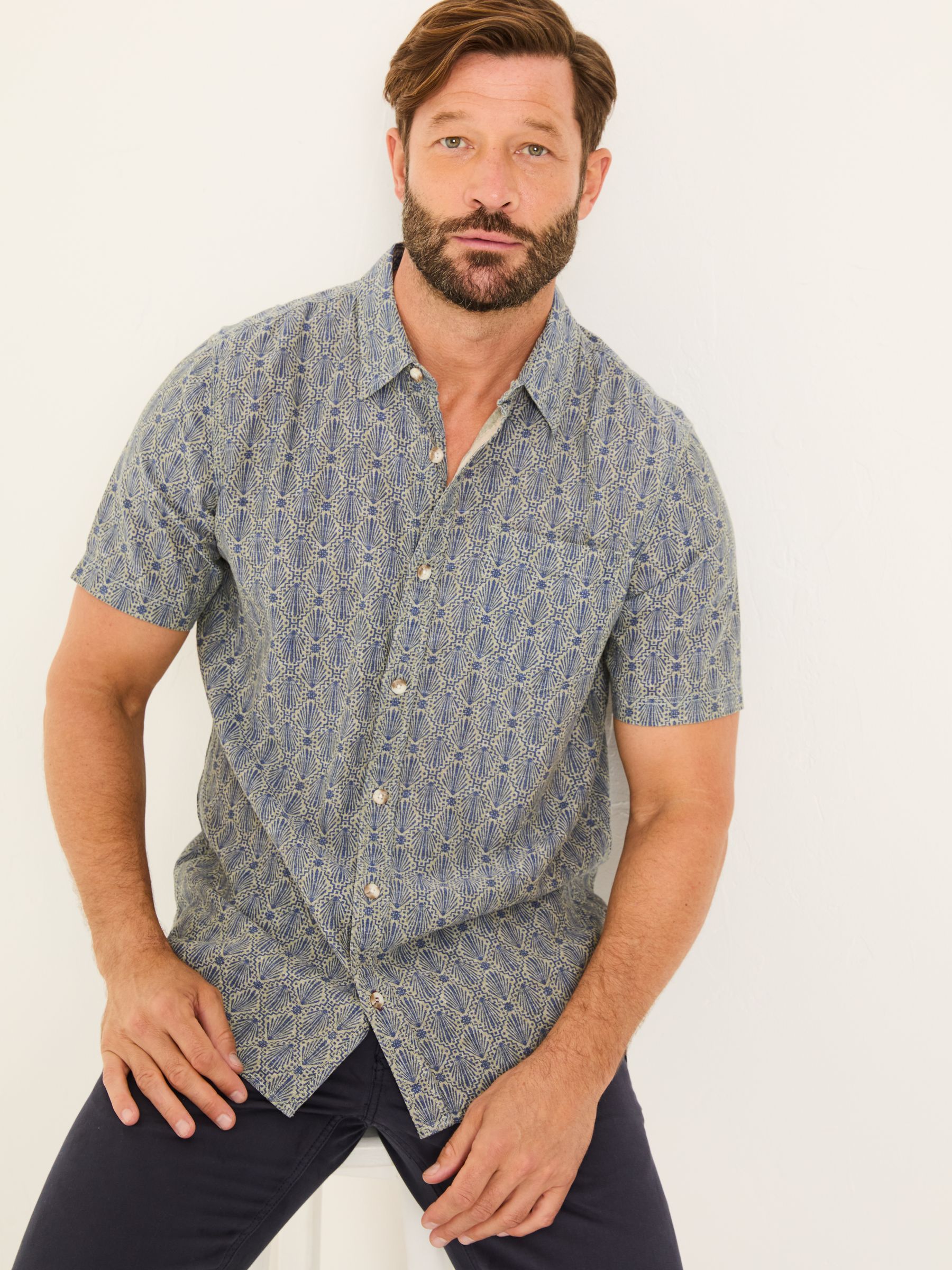 Blue Short Sleeve Deco Print Shirt - Image 3 of 6