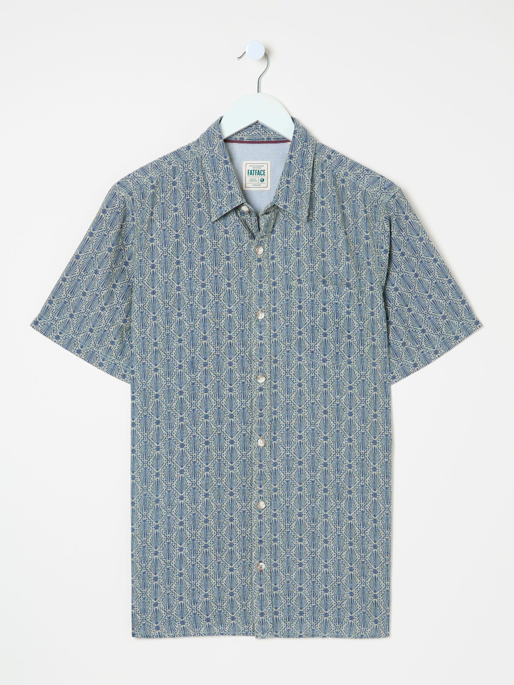 Blue Short Sleeve Deco Print Shirt - Image 9 of 9
