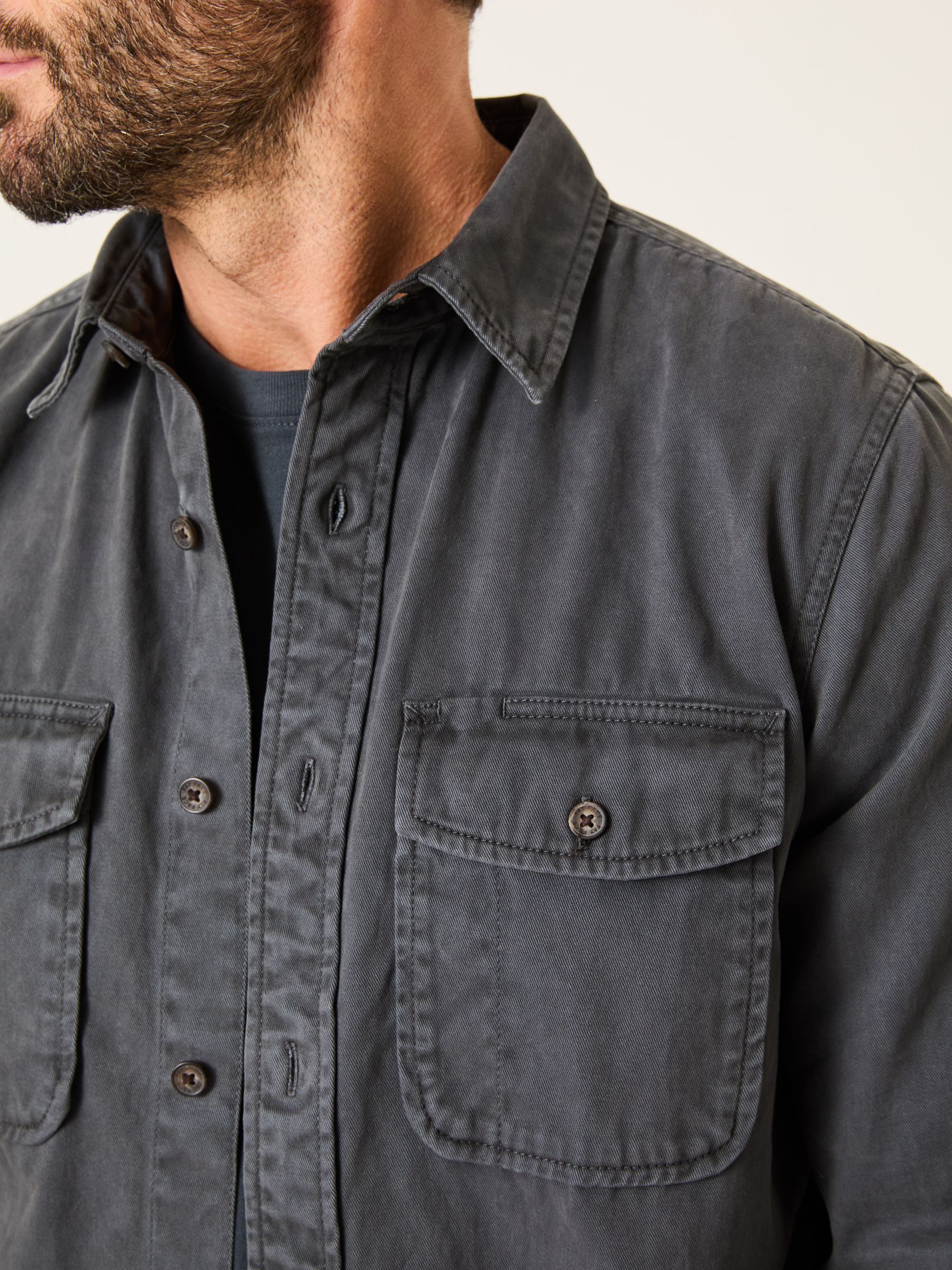 Filey Washed Black Long Sleeve Plain Shirt - Image 4 of 9