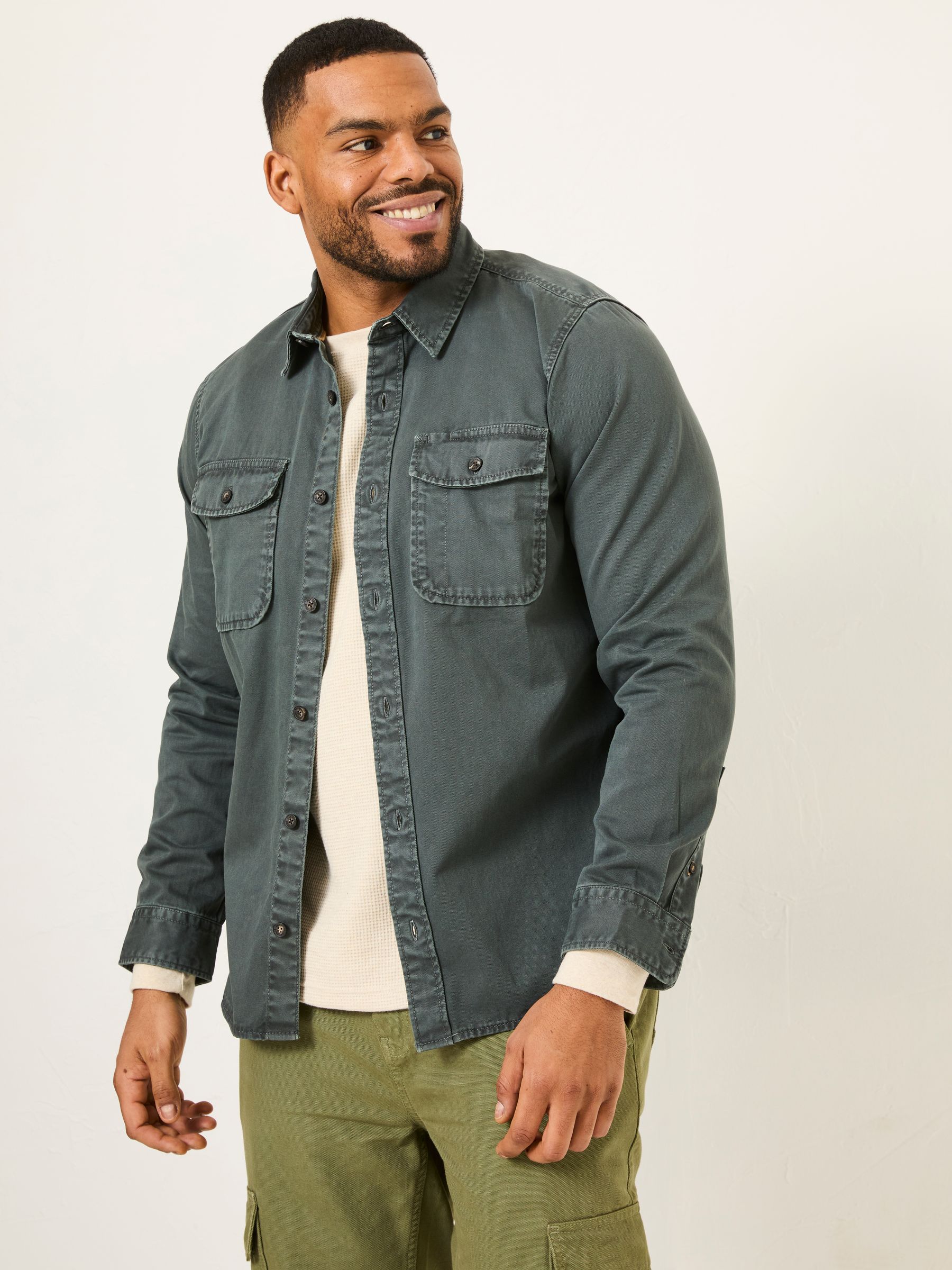 Filey Washed Black Long Sleeve Plain Shirt - Image 5 of 9