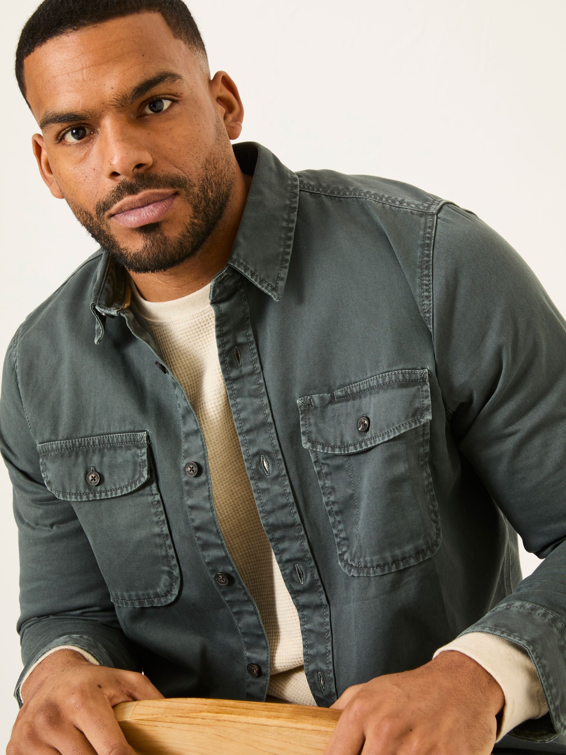 Filey Washed Black Long Sleeve Plain Shirt - Image 7 of 9