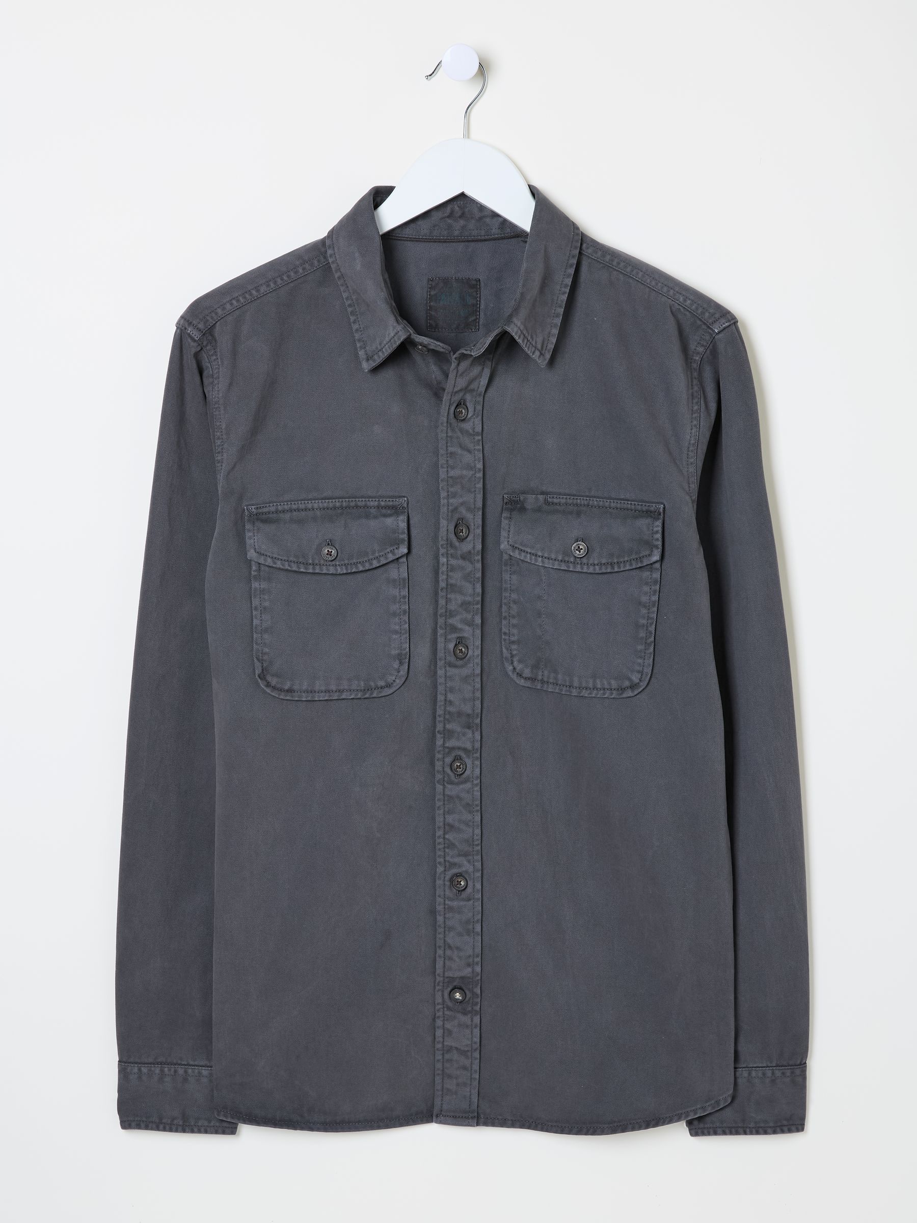 Filey Washed Black Long Sleeve Plain Shirt - Image 8 of 9