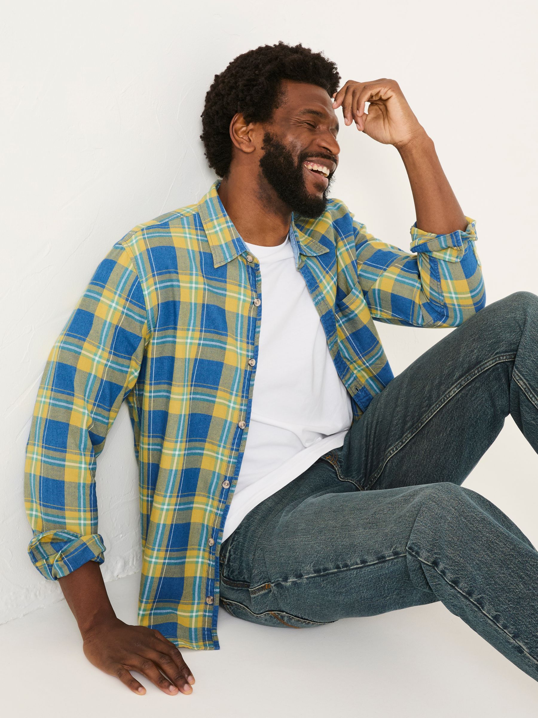 Yellow Long Sleeve Mead Check Shirt - Image 3 of 5
