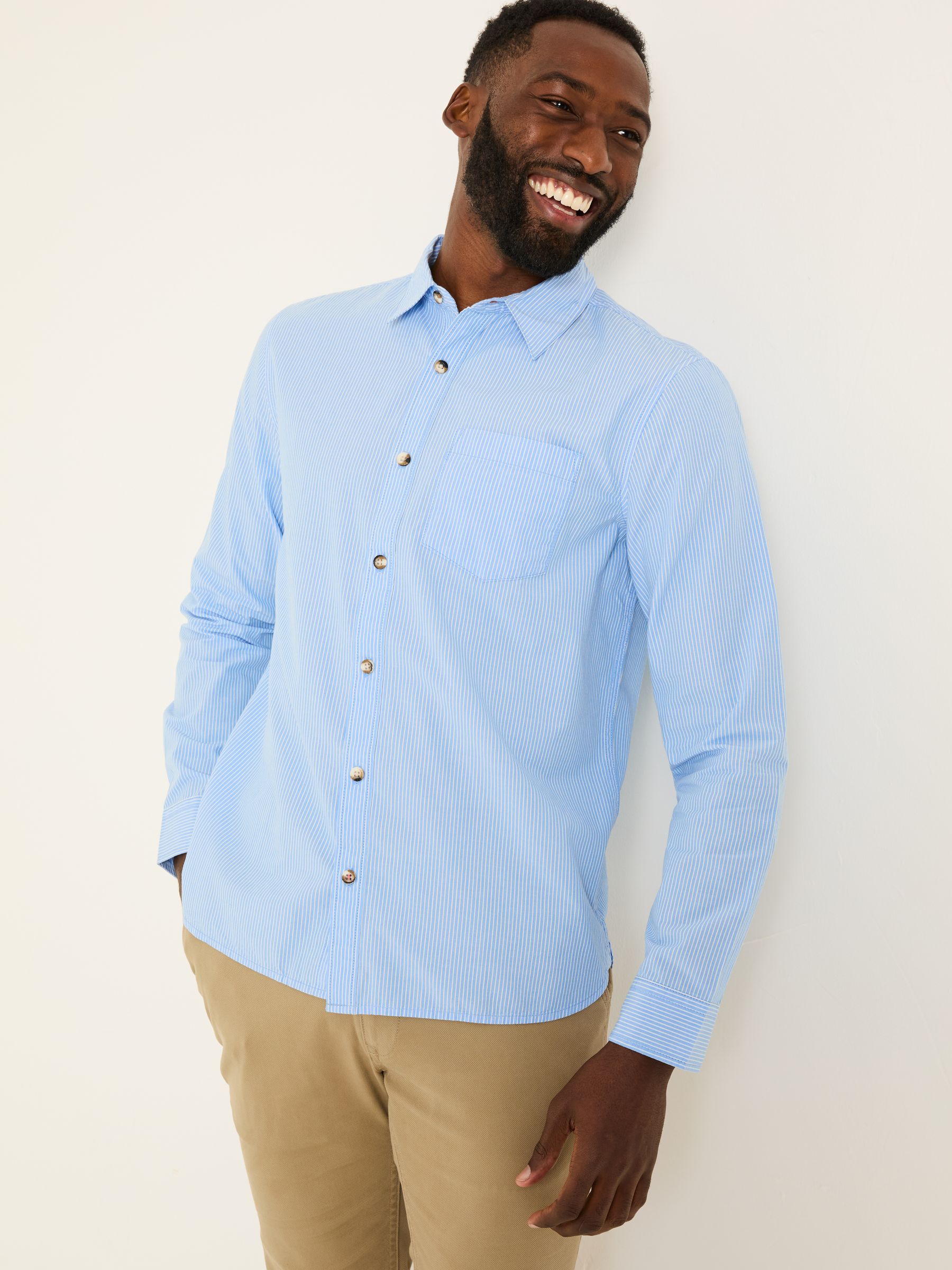 Blue Long Sleeve Elm Stripe Shirt - Image 1 of 5