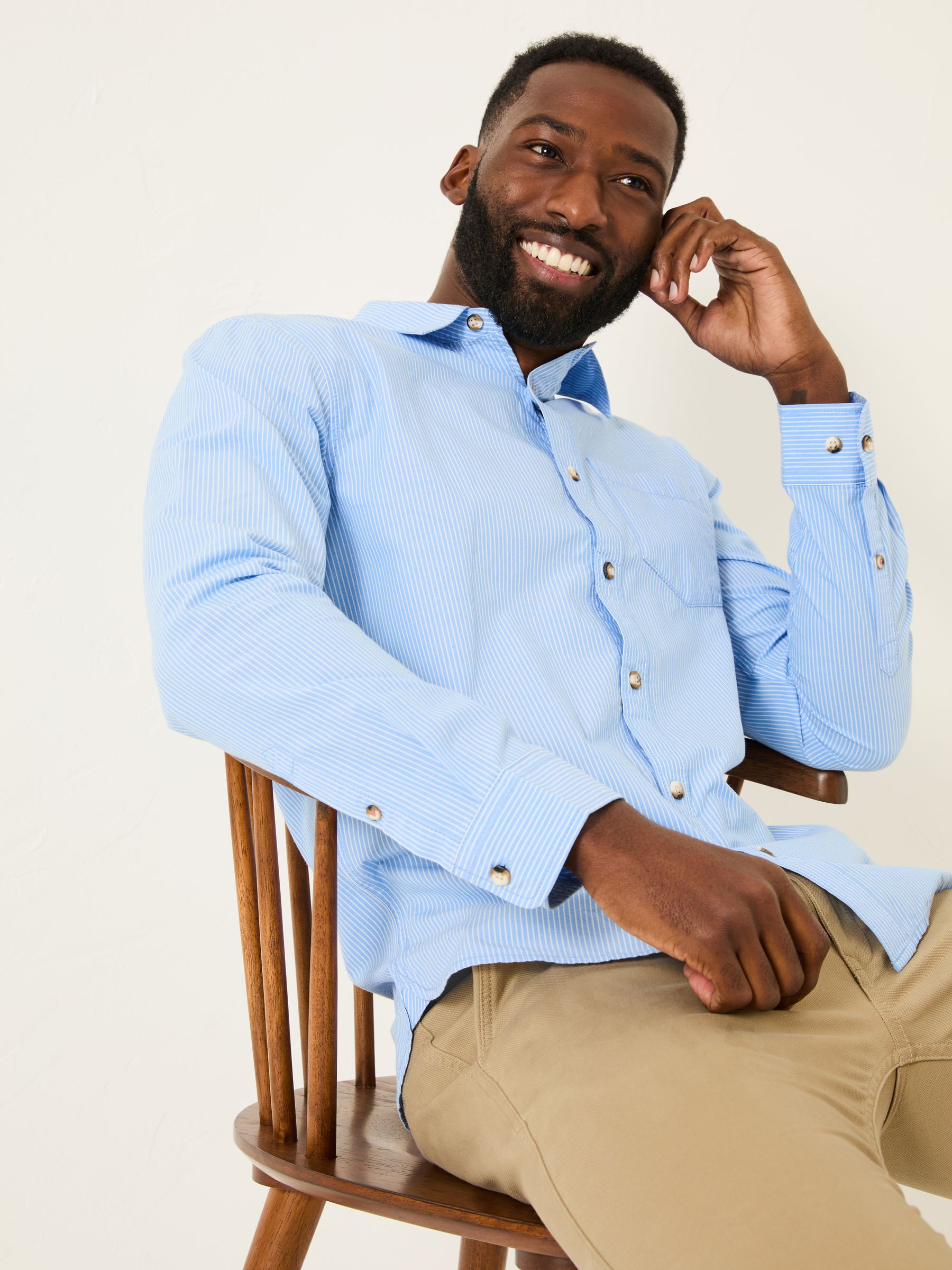 Blue Long Sleeve Elm Stripe Shirt - Image 3 of 5