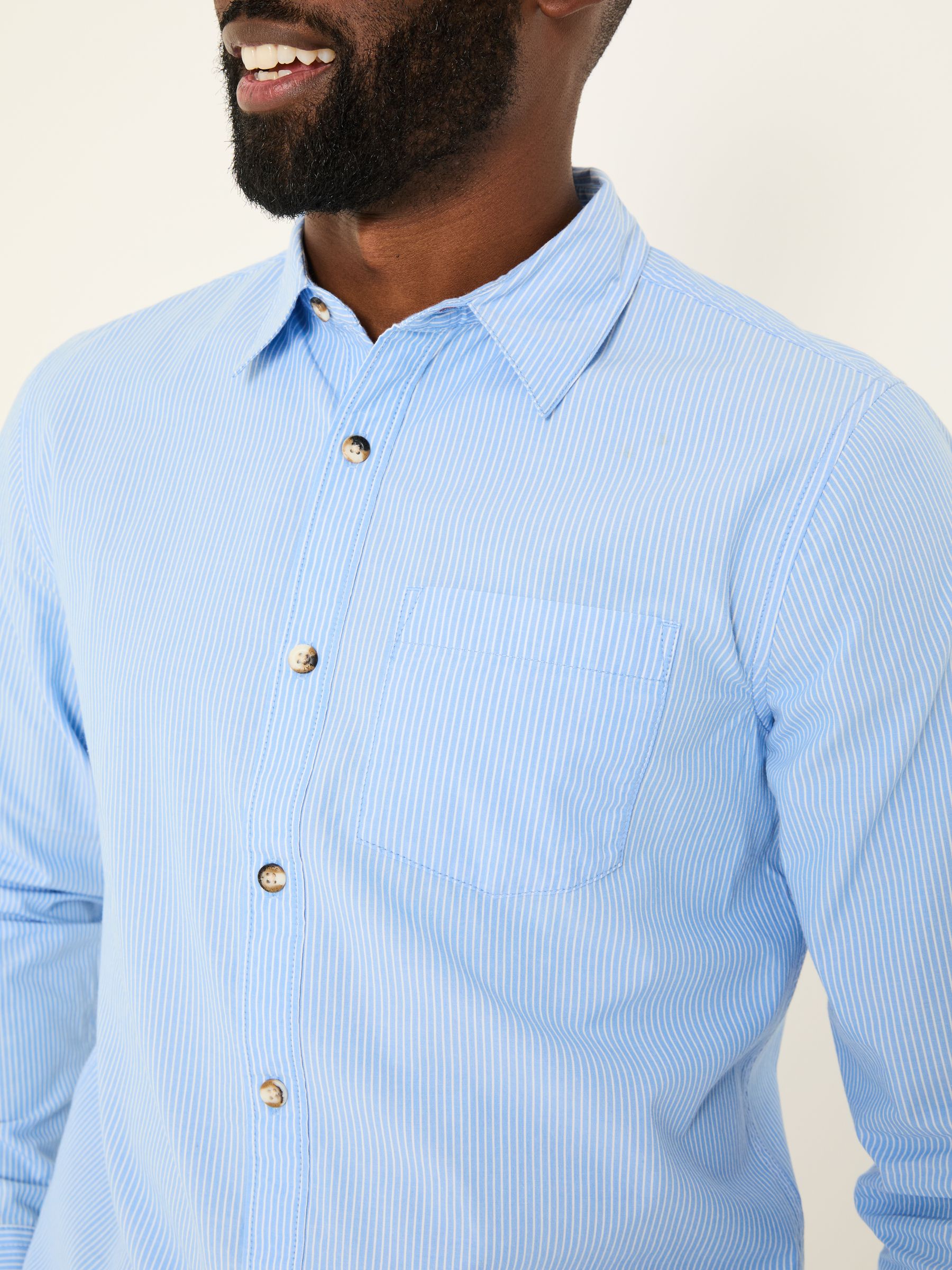 Blue Long Sleeve Elm Stripe Shirt - Image 4 of 5