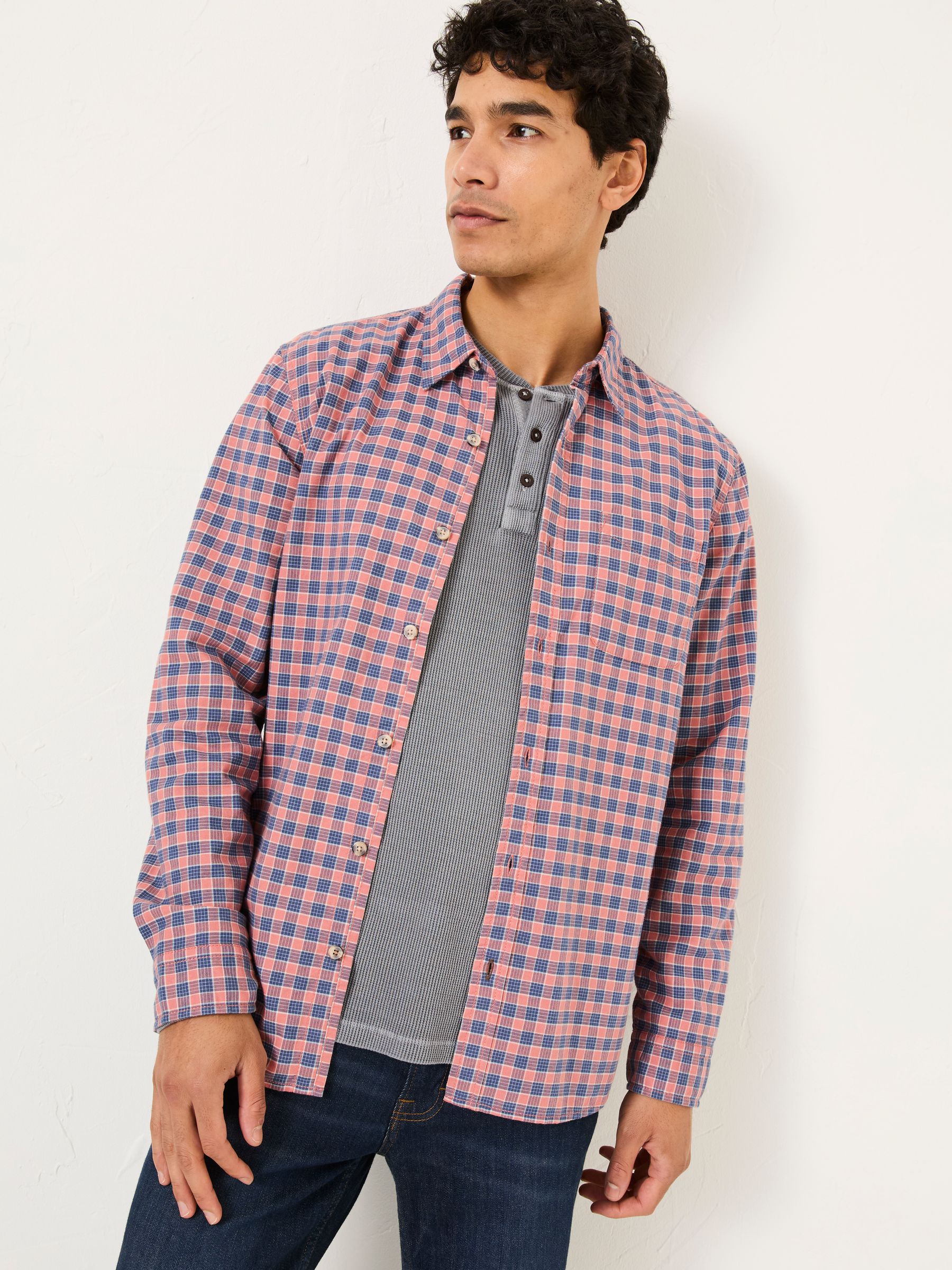 Sandy Dusky Pink Long Sleeve Check Shirt - Image 1 of 9