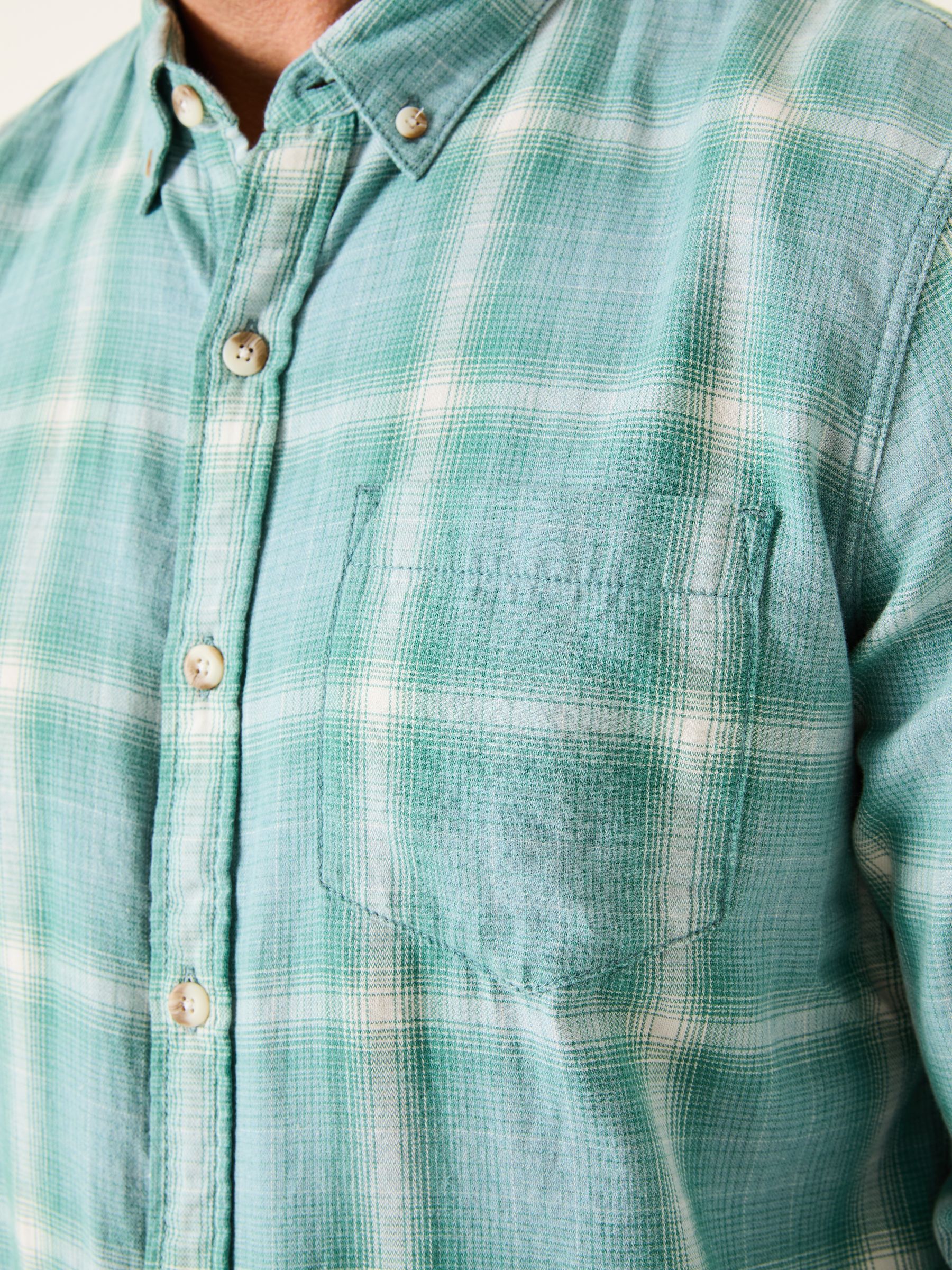 Light Teal Long Sleeve Earl Check Shirt - Image 4 of 5
