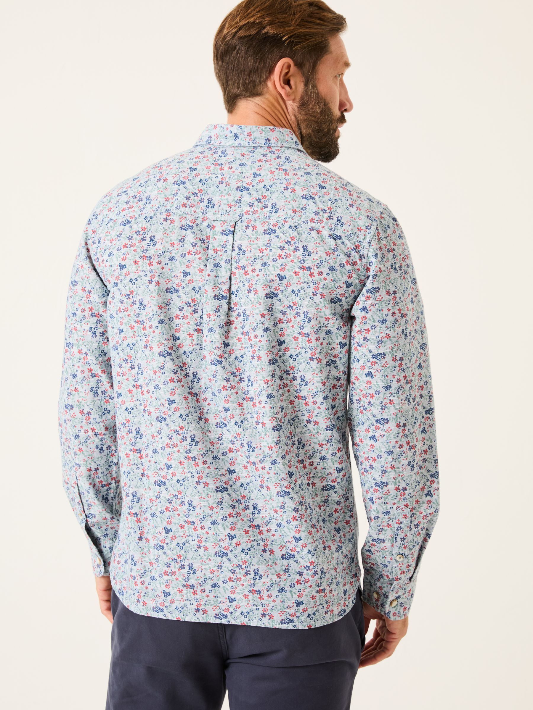 Mead Blue Long Sleeve Ditsy Print Shirt - Image 2 of 5
