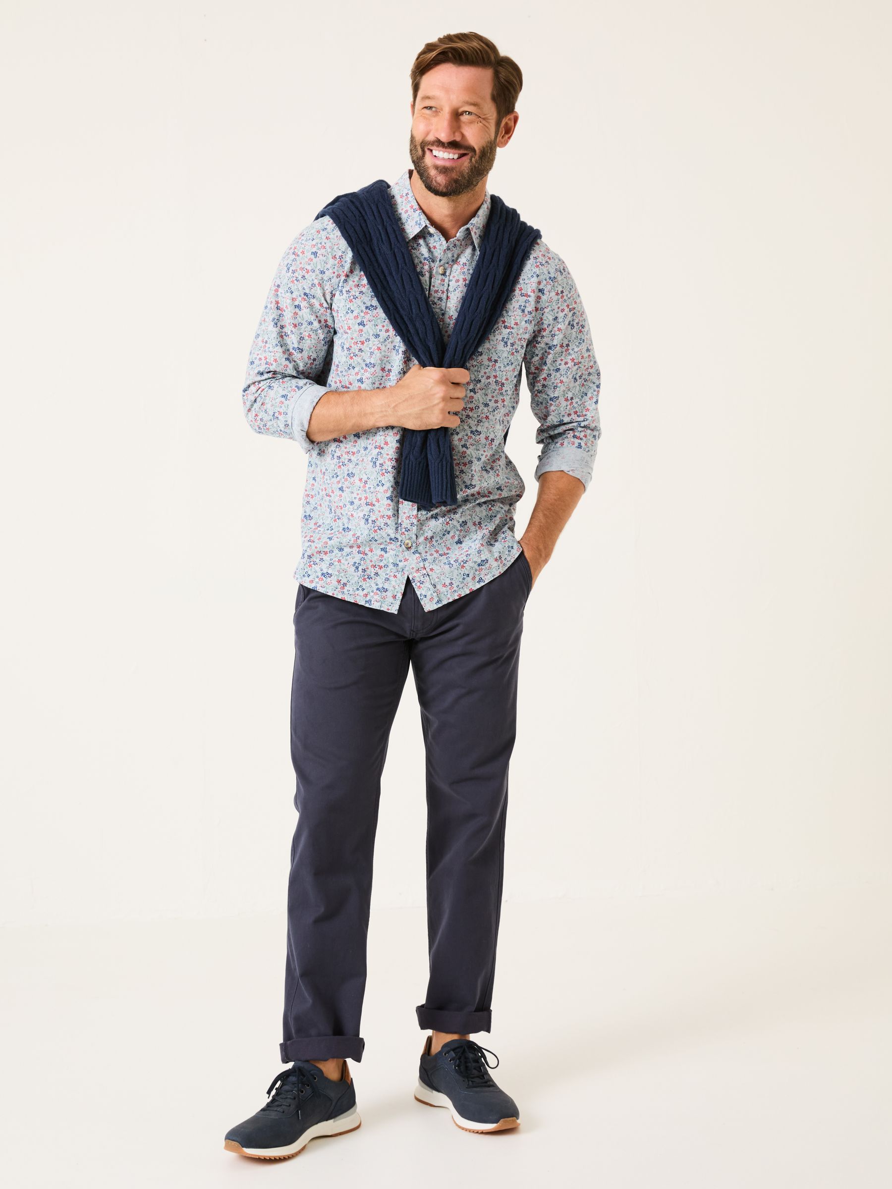 Mead Blue Long Sleeve Ditsy Print Shirt - Image 3 of 5