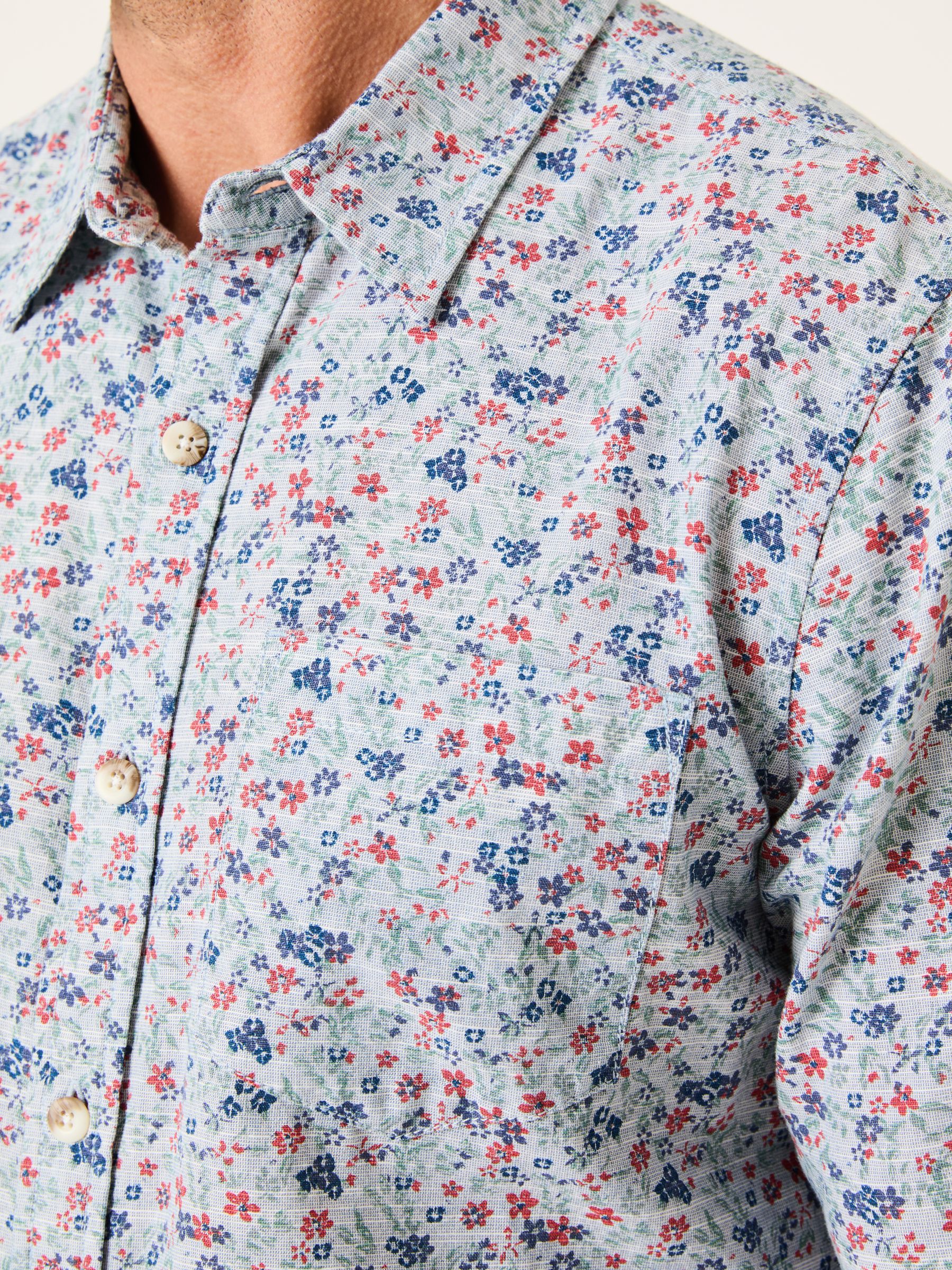 Mead Blue Long Sleeve Ditsy Print Shirt - Image 4 of 5
