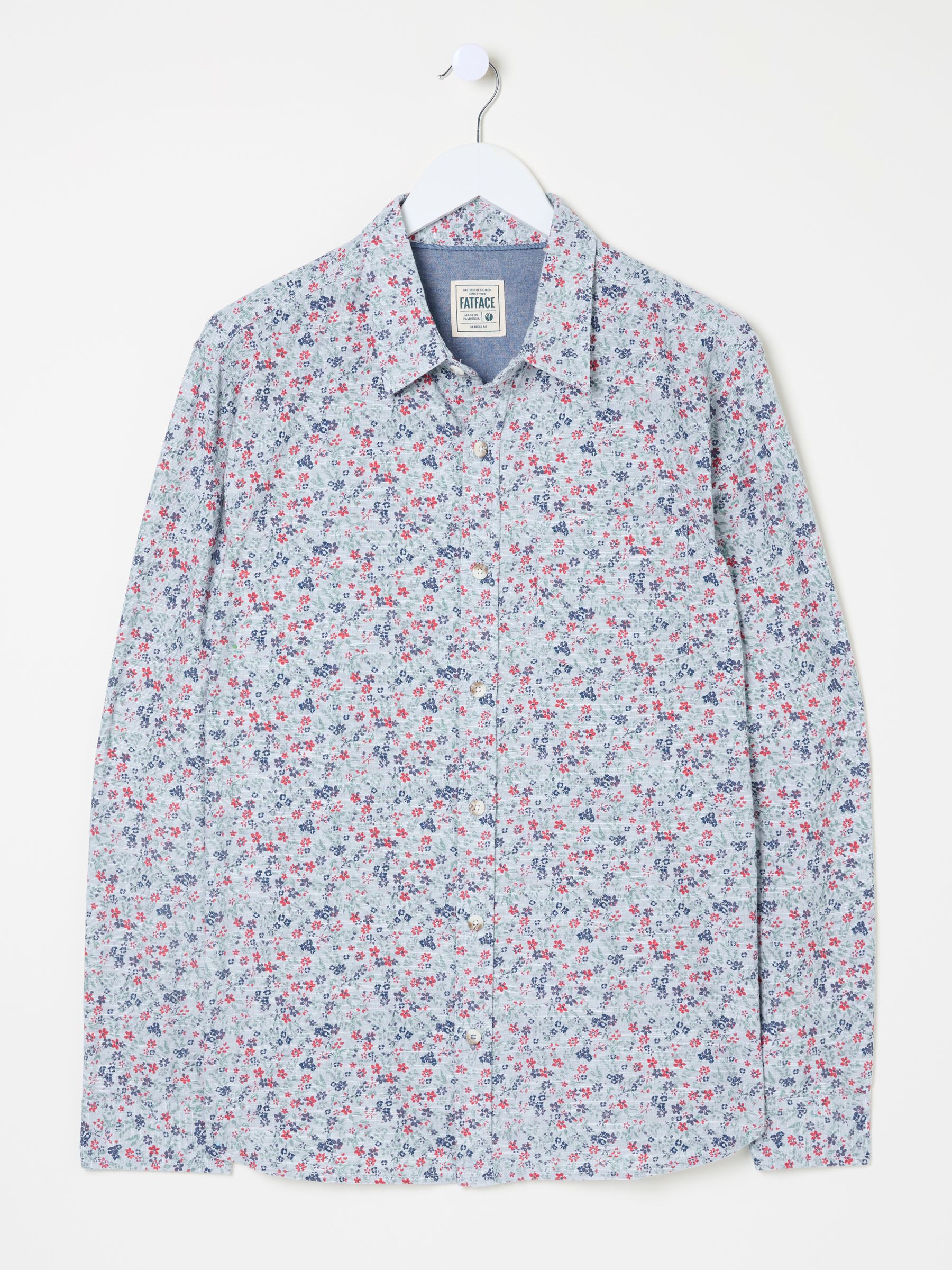 Mead Blue Long Sleeve Ditsy Print Shirt - Image 5 of 5