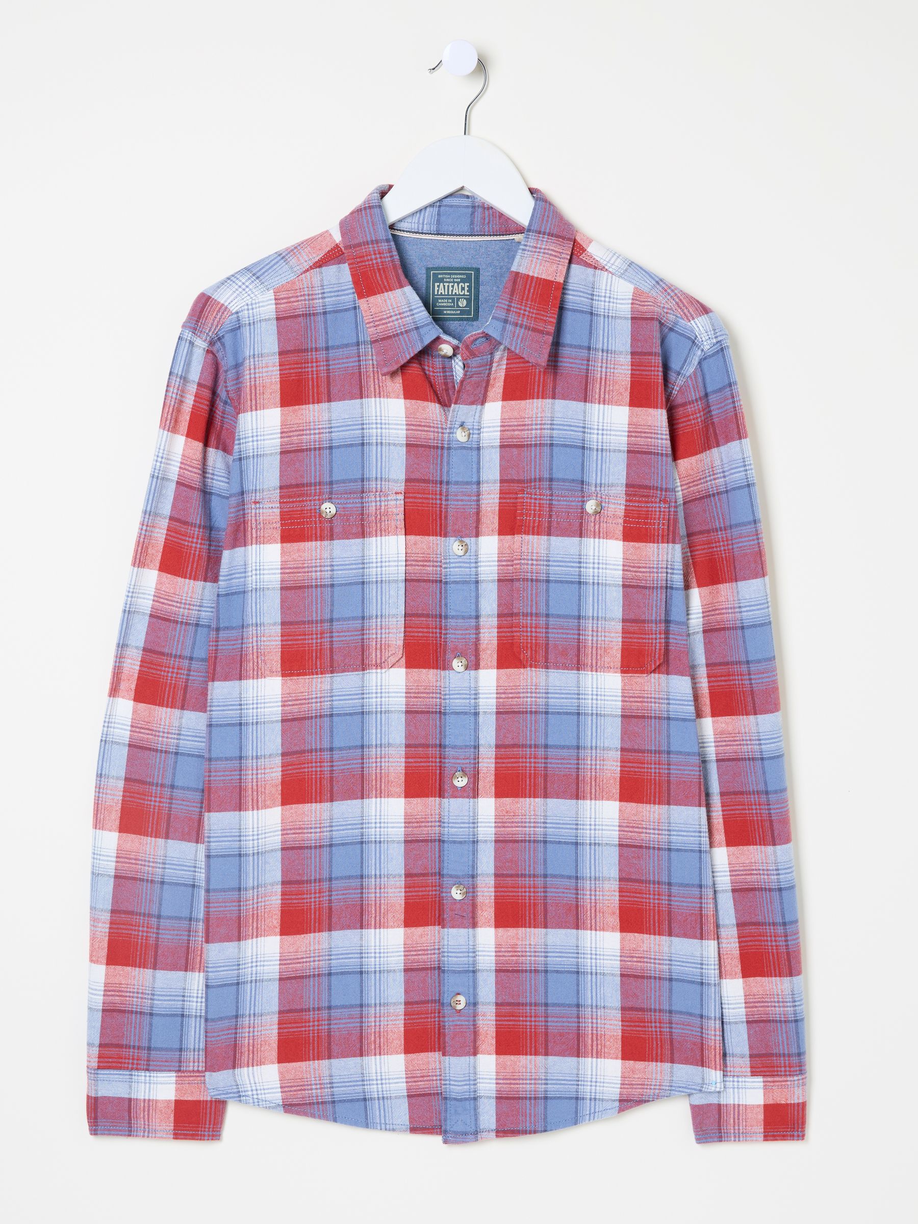 Upney Red Long Sleeve Check Shirt - Image 7 of 8