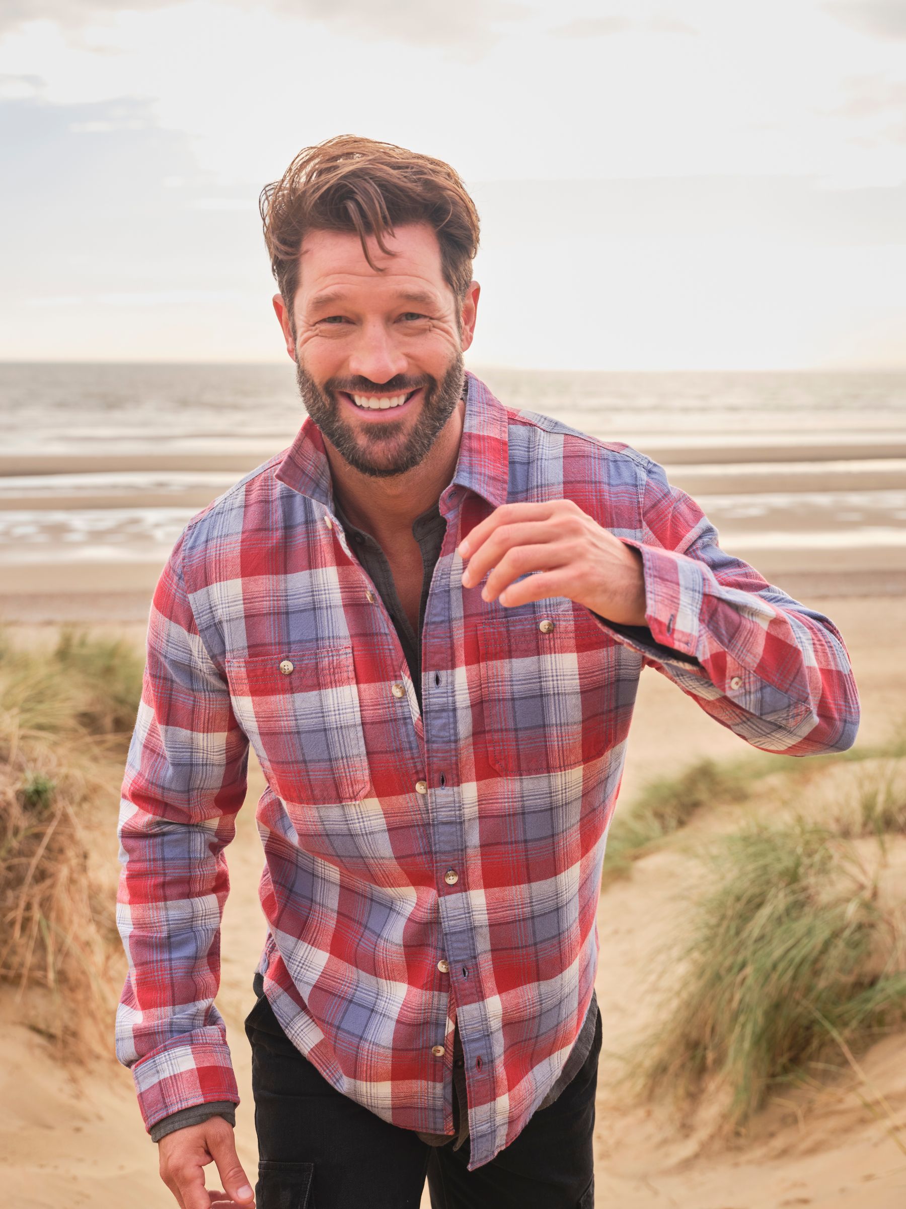 Upney Red Long Sleeve Check Shirt - Image 8 of 8