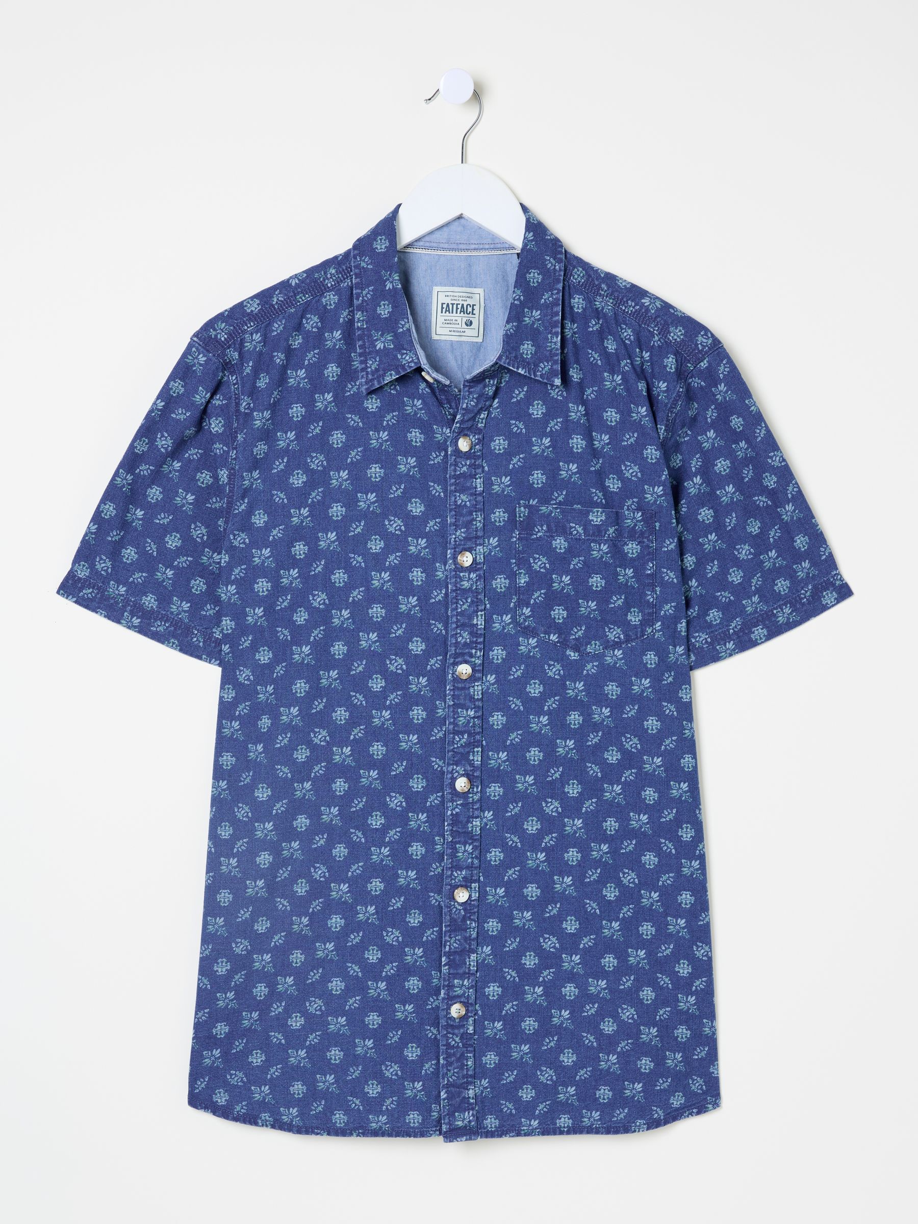 Blue Short Sleeve Geometric Print Shirt - Image 8 of 8