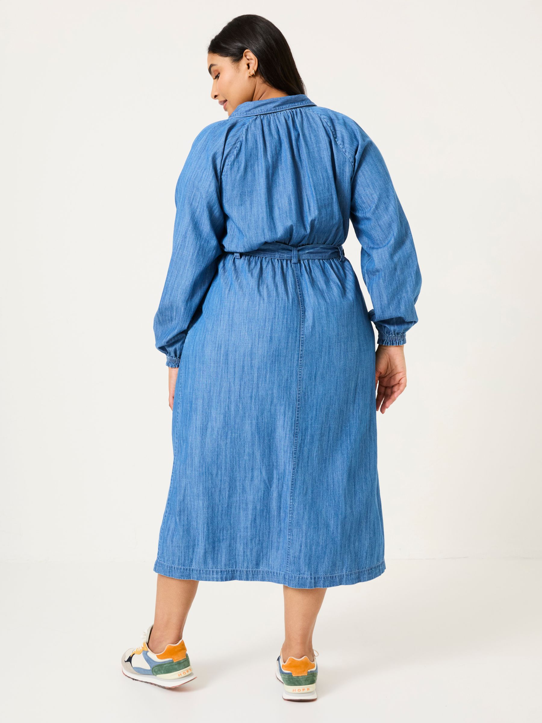Blue Denim Abi Denim 100% Cotton Midi Dress - Image 4 of 9