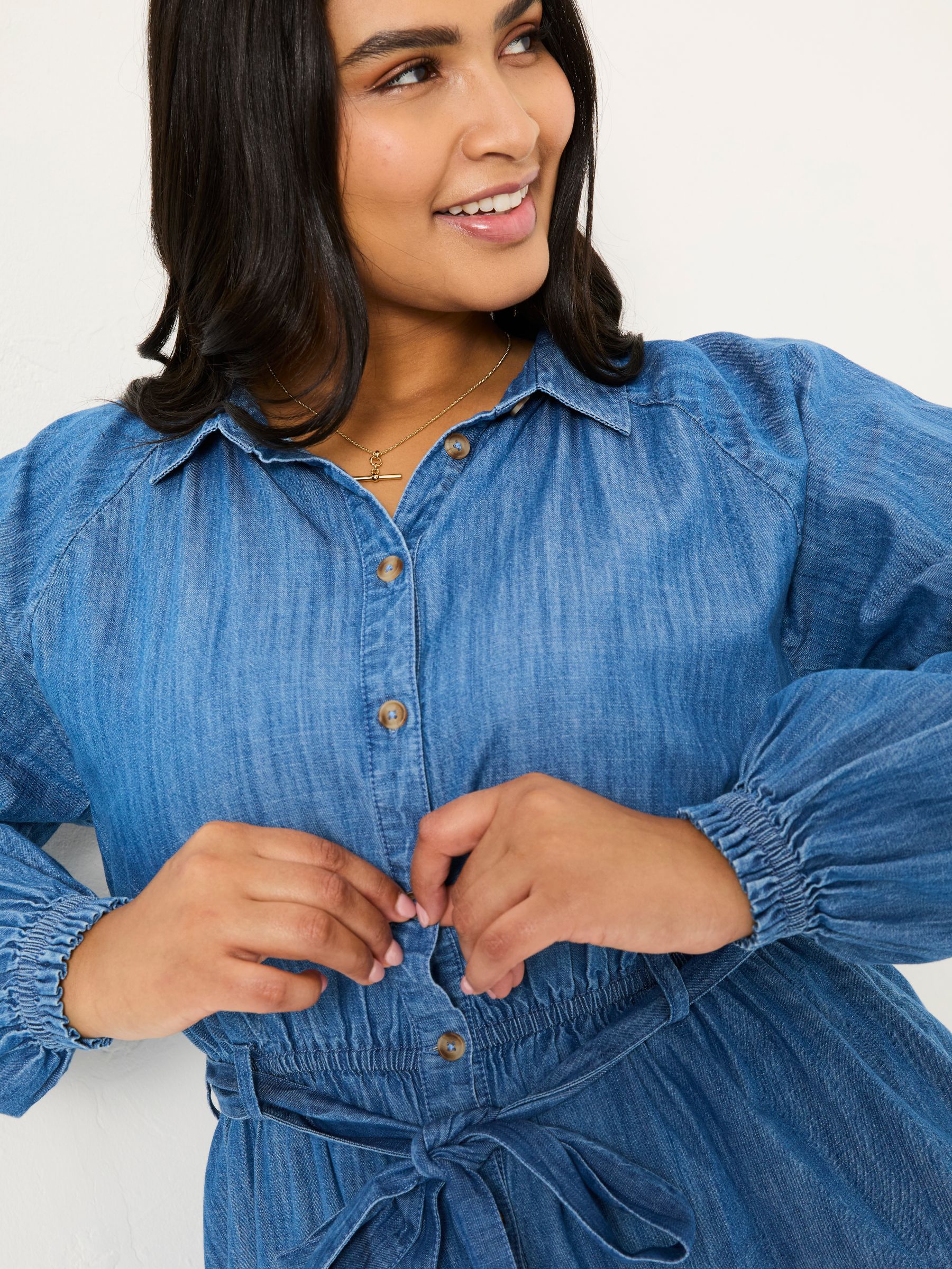 Blue Denim Abi Denim 100% Cotton Midi Dress - Image 6 of 9