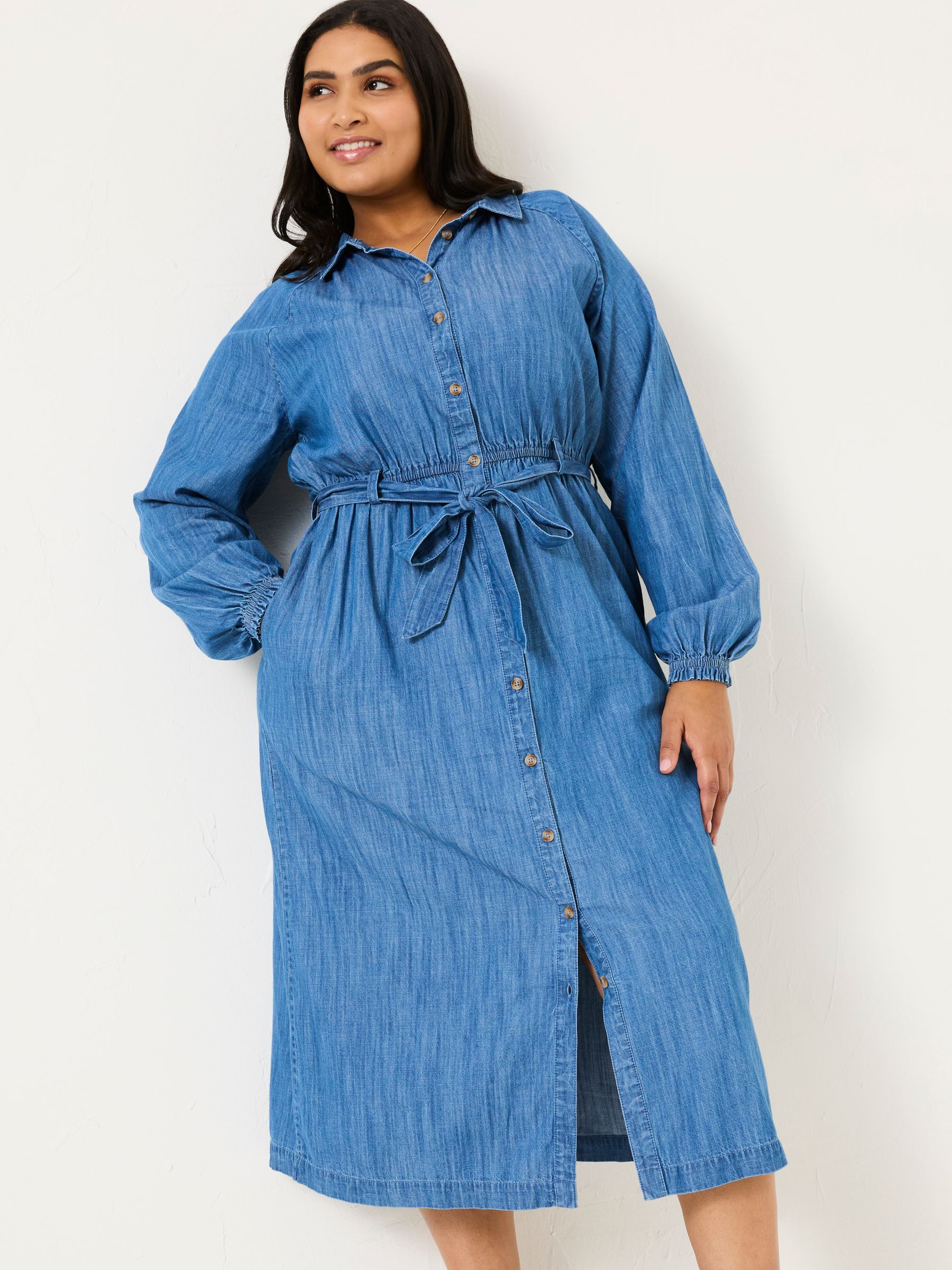 Blue Denim Abi Denim 100% Cotton Midi Dress - Image 7 of 9