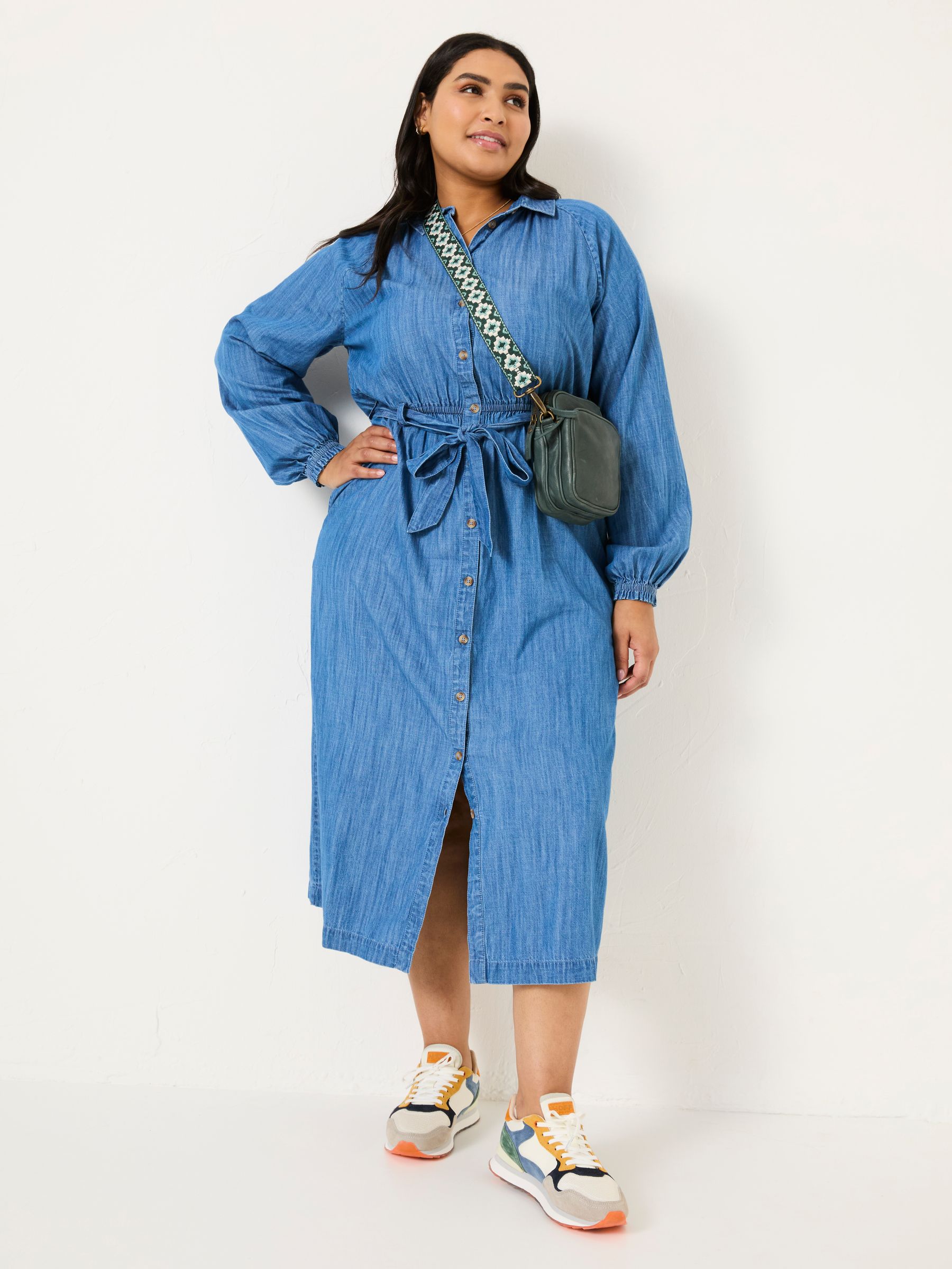 Blue Denim Abi Denim 100% Cotton Midi Dress - Image 8 of 9