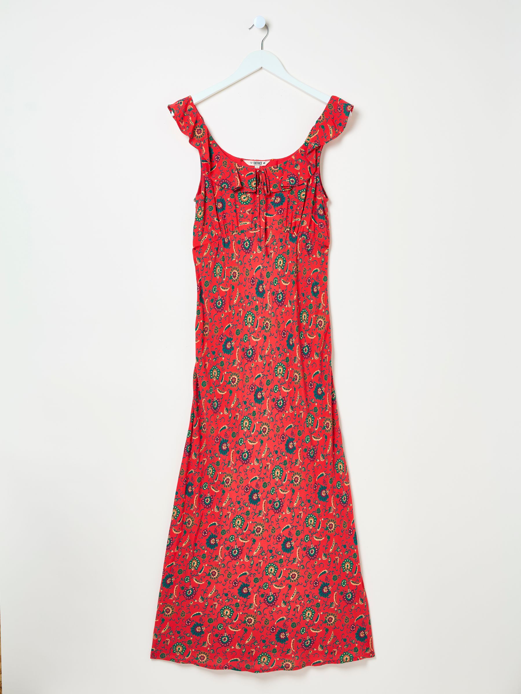 Ali Burnt Orange Utopia Paisley Frill Midi Dress - Image 10 of 10