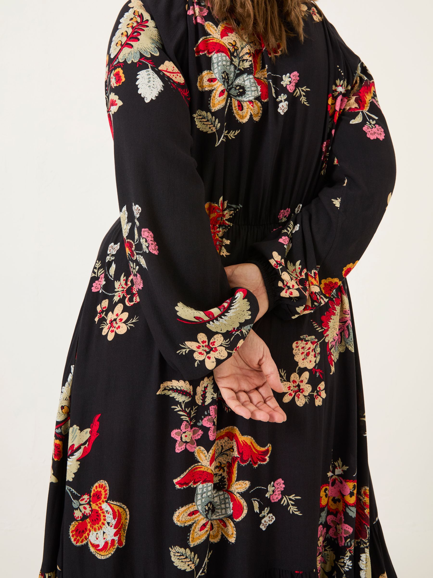 fat face midi dress Remi Dark Teal Linen Midi Dress