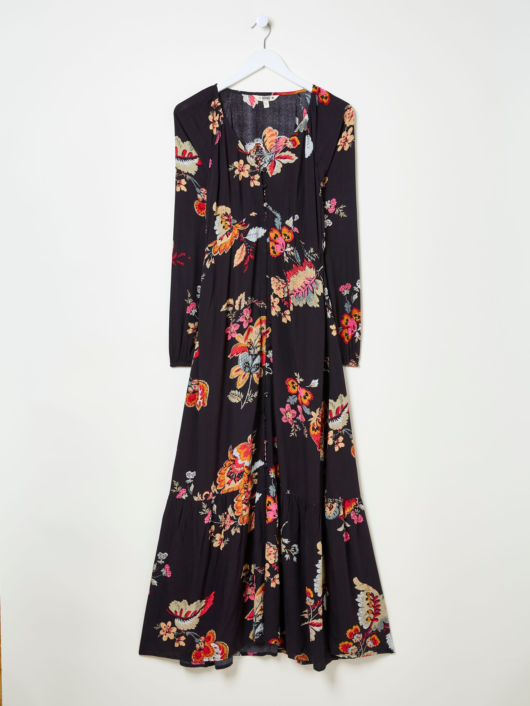 Black Historical Floral Emma Midi Dress - Image 9 of 9 Black Historical Floral Emma Midi Dress - Image 9 of 9