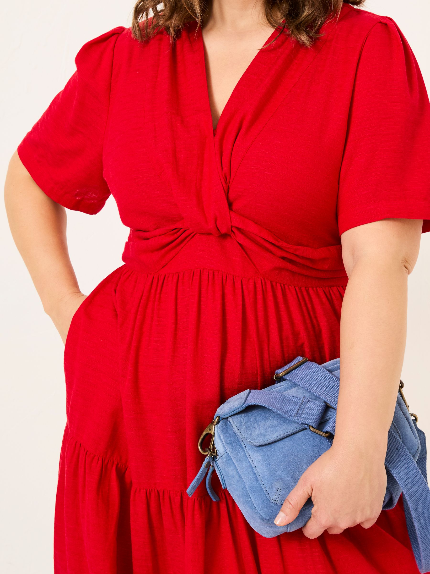 Bright Red Gigi Midi Dress - Image 8 of 9