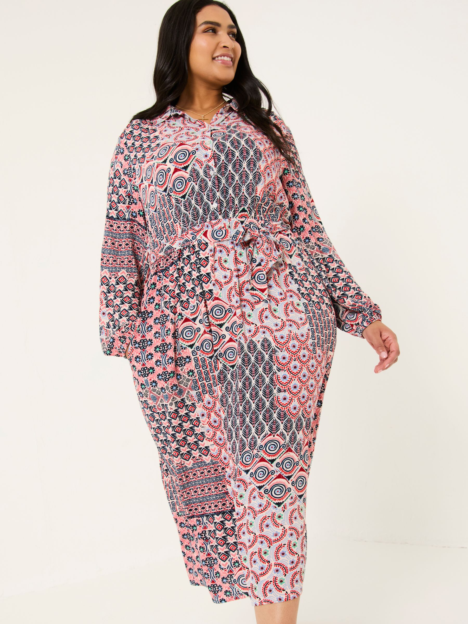 Pink Geo Scheana Midi Dress - Image 6 of 10