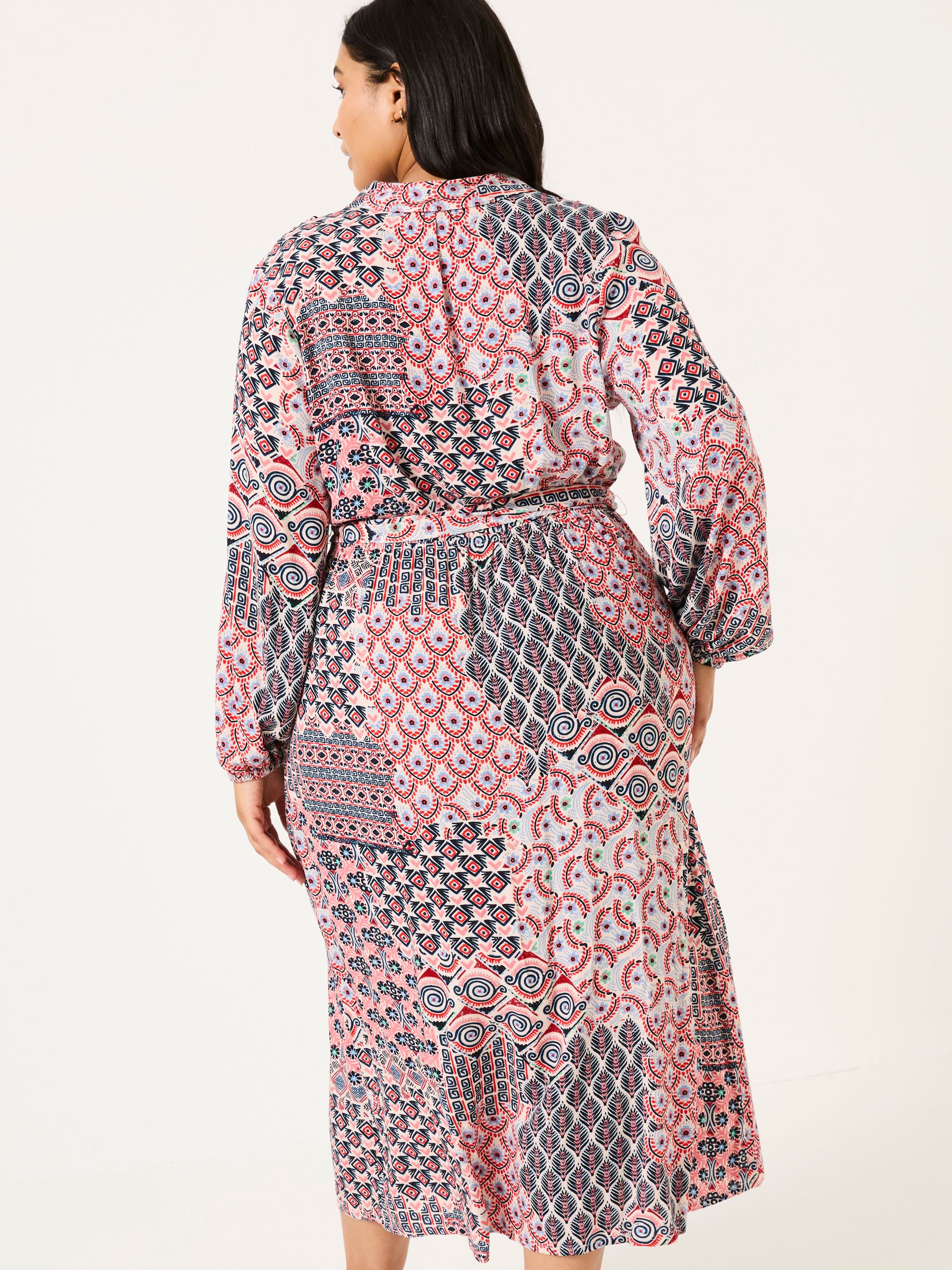 Scheana Ivory Geo Patchwork Midi Dress | FatFace