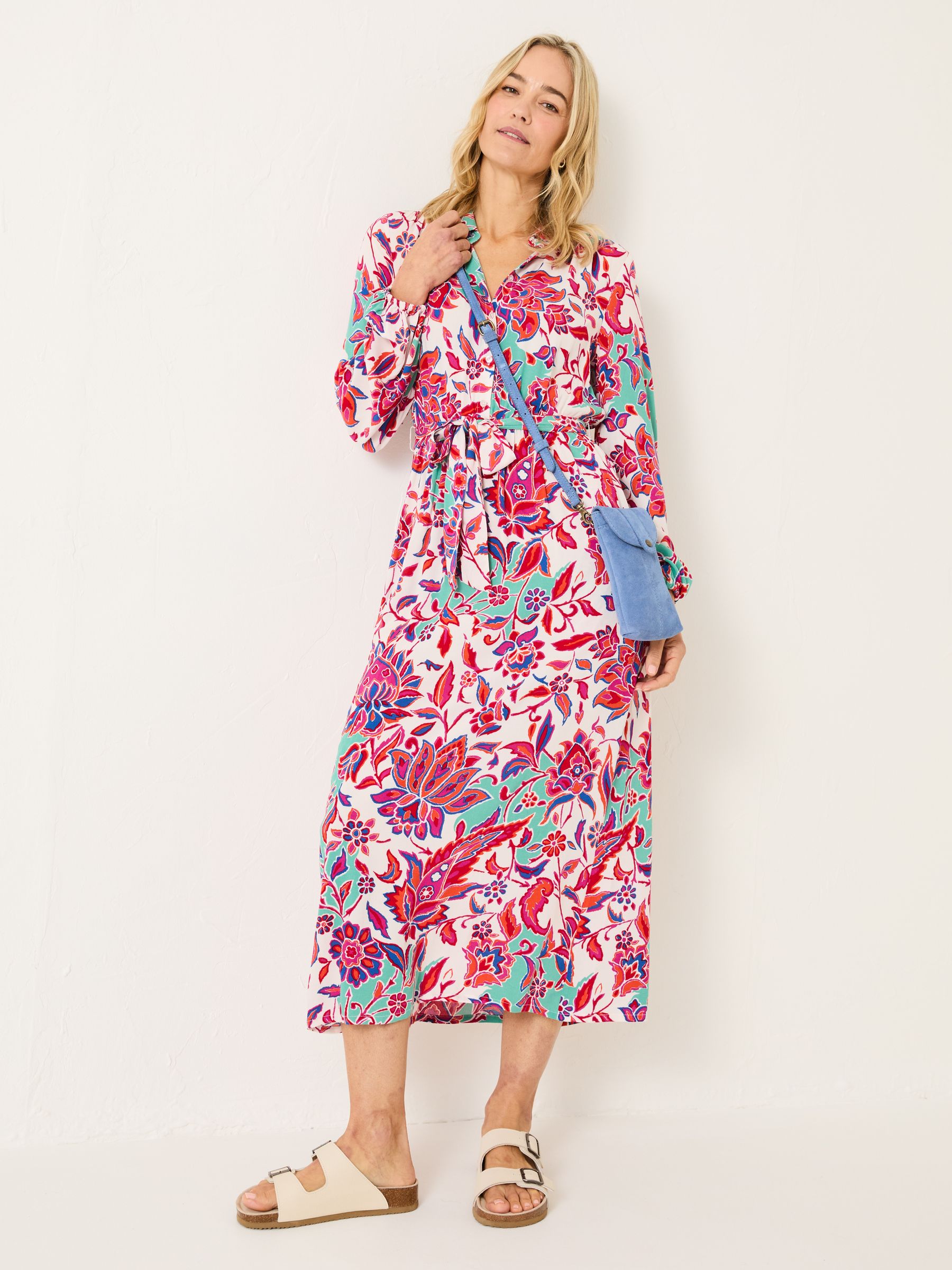 Scheana Pink Floral Midi Dress - Image 2 of 6