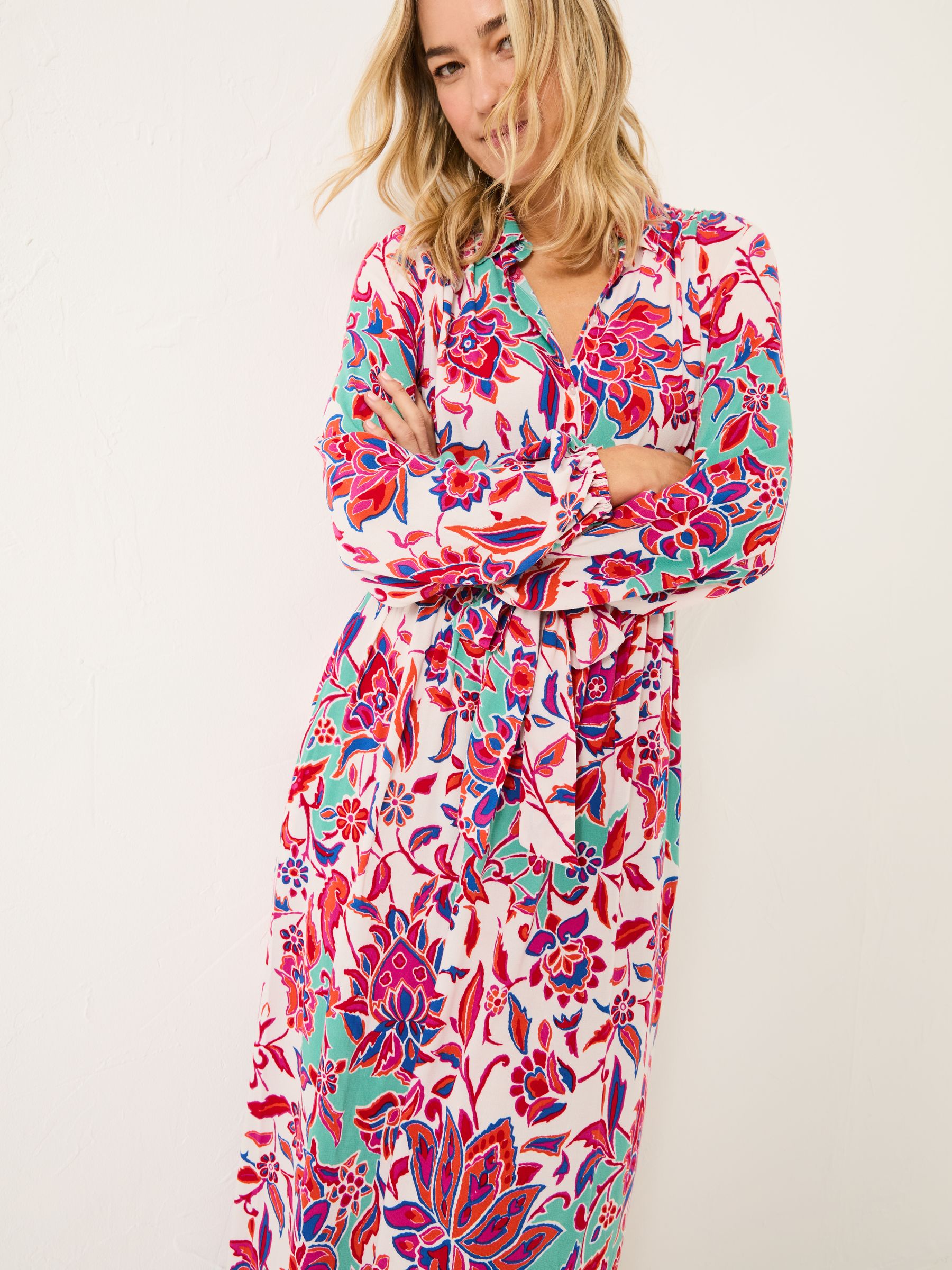 Scheana Pink Floral Midi Dress - Image 5 of 6