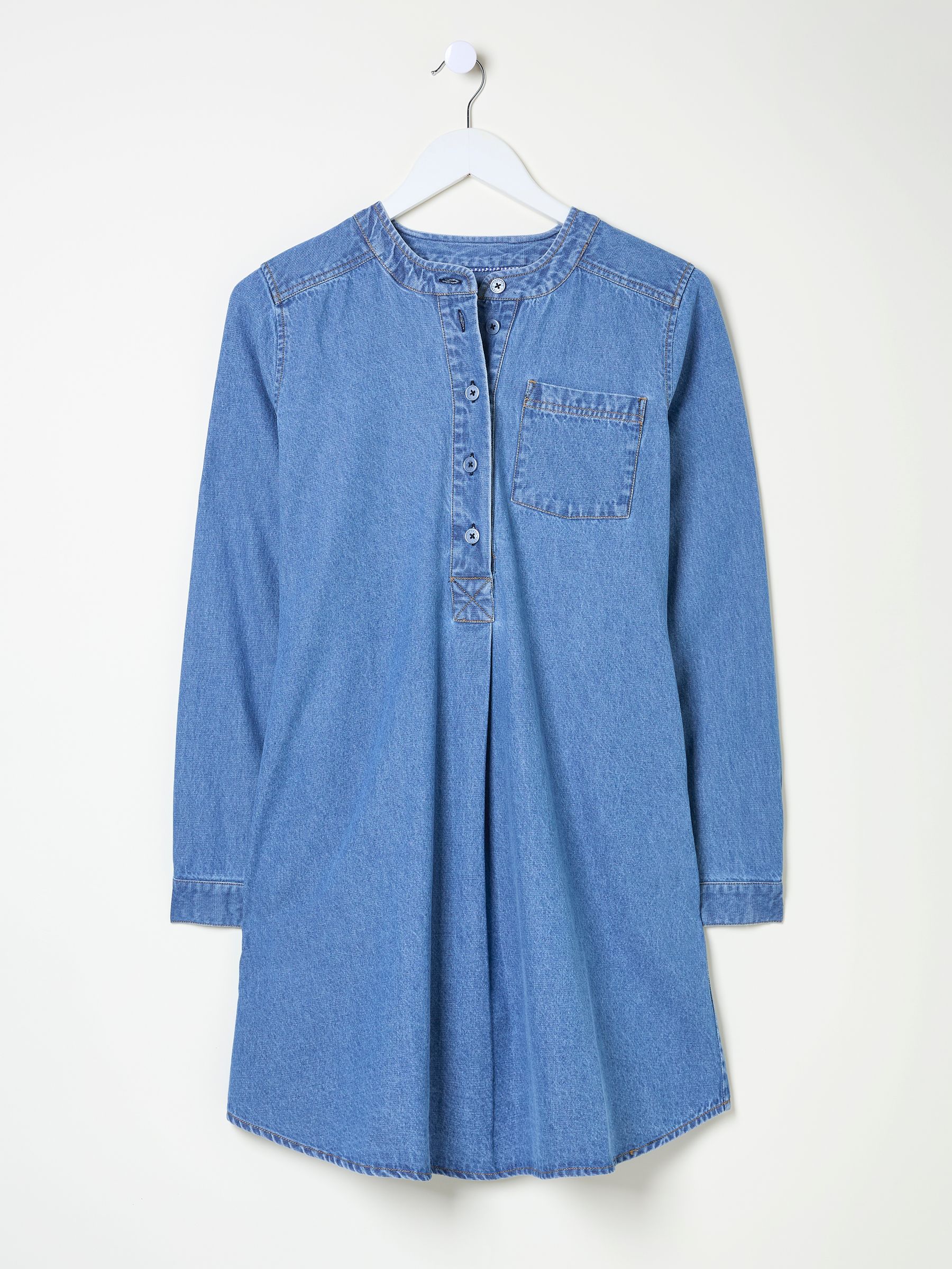 Blue Denim Aida 100% Cotton Cord Tunic Dress - Image 10 of 10
