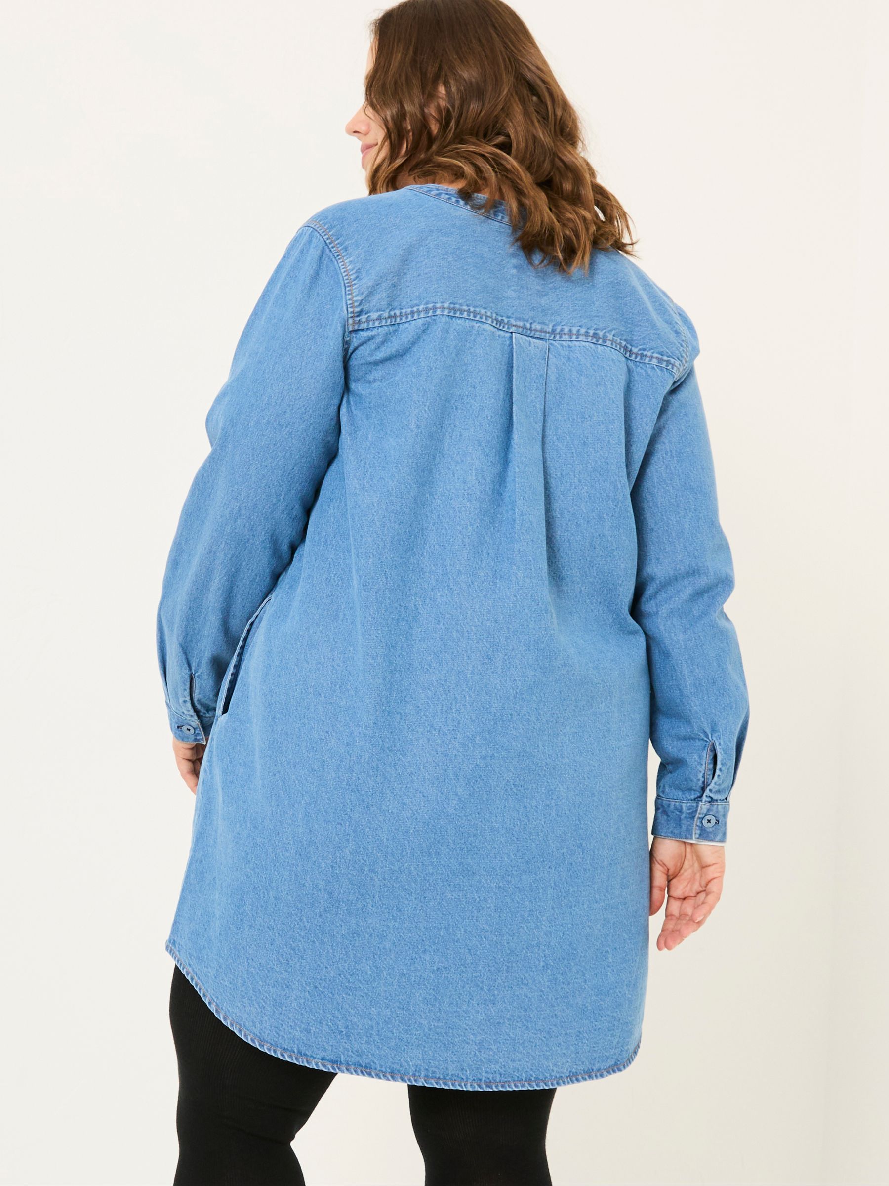 Blue Denim Aida 100% Cotton Cord Tunic Dress - Image 7 of 10