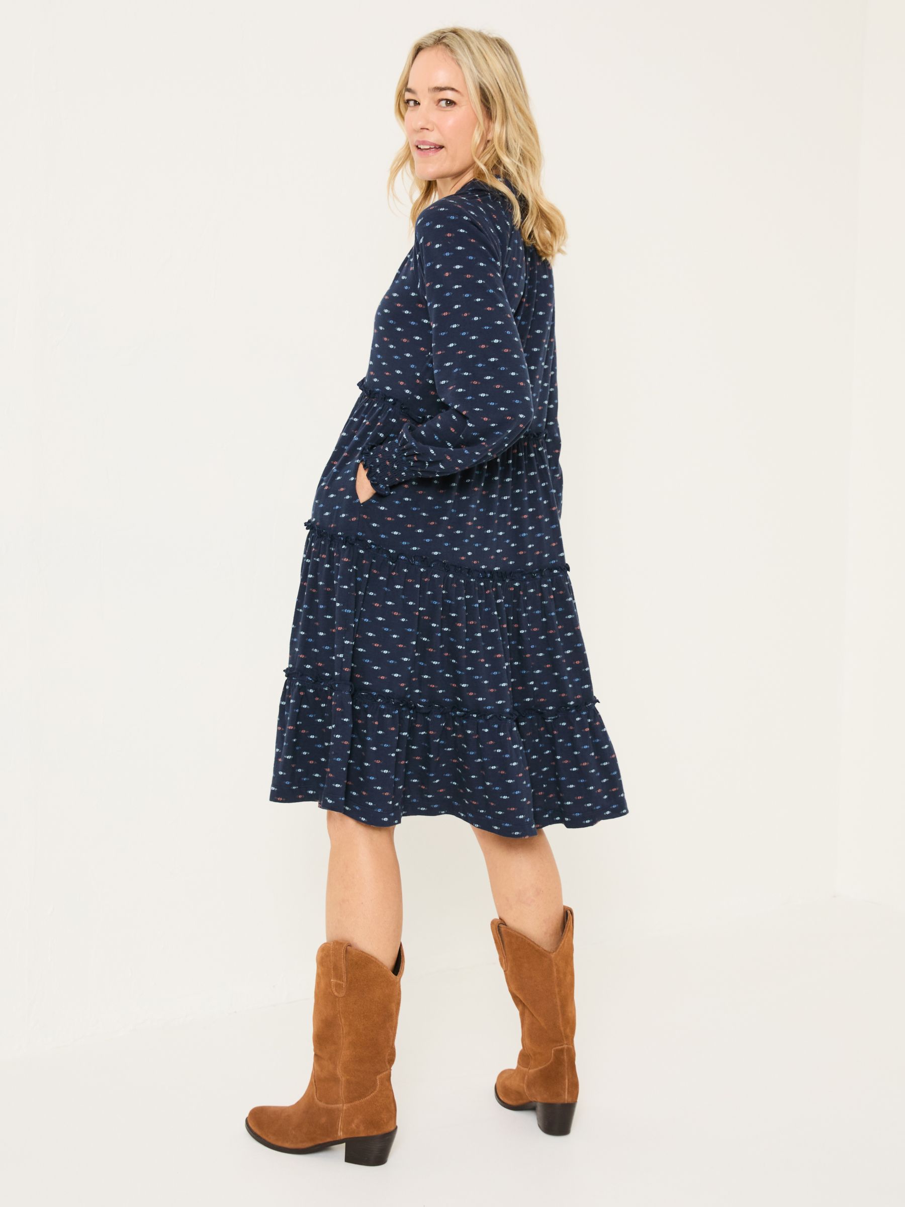 Navy Ivana Jersey 100% Cotton Dress - Image 2 of 10
