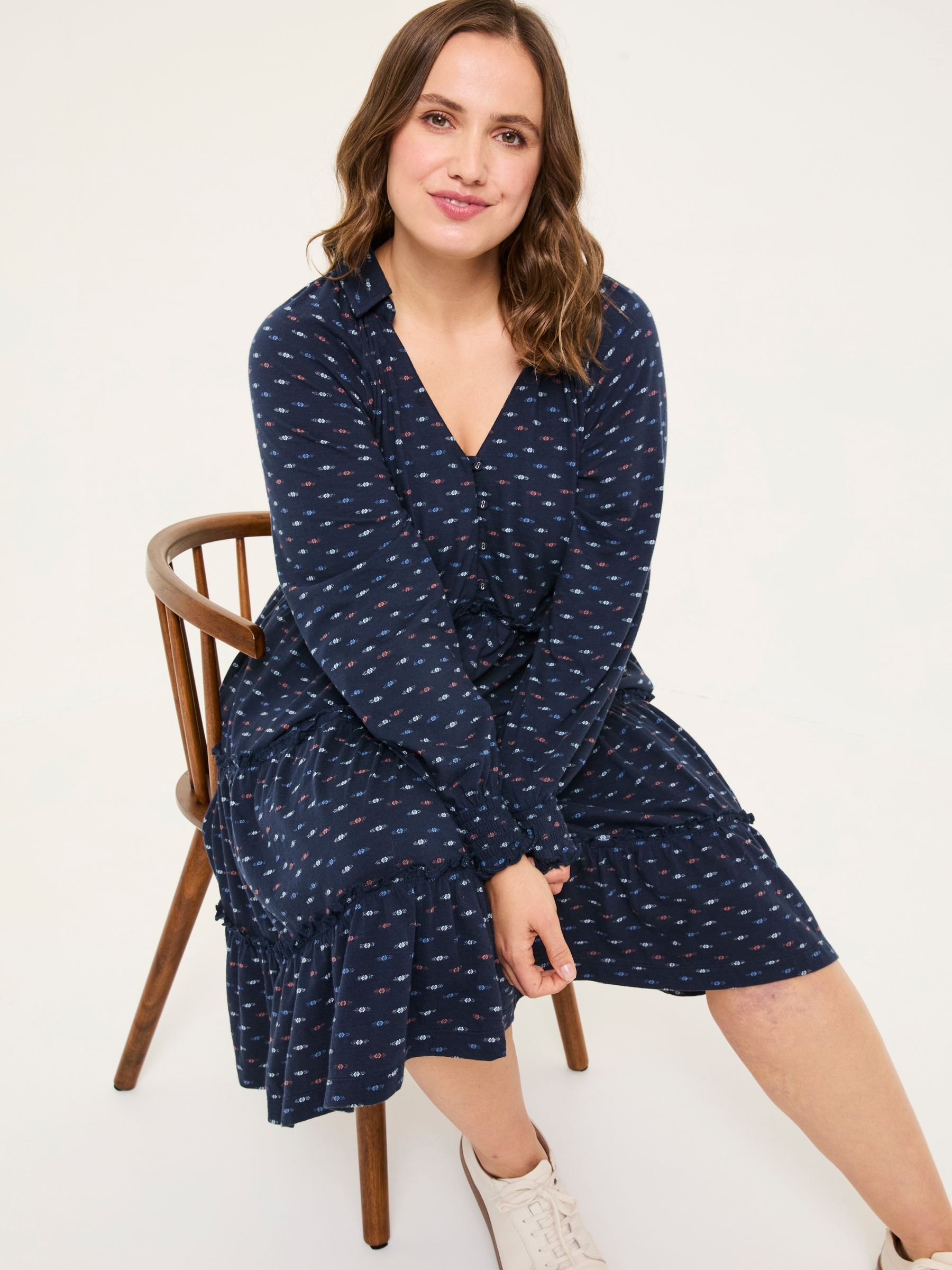 Navy Ivana Jersey 100% Cotton Dress - Image 5 of 10