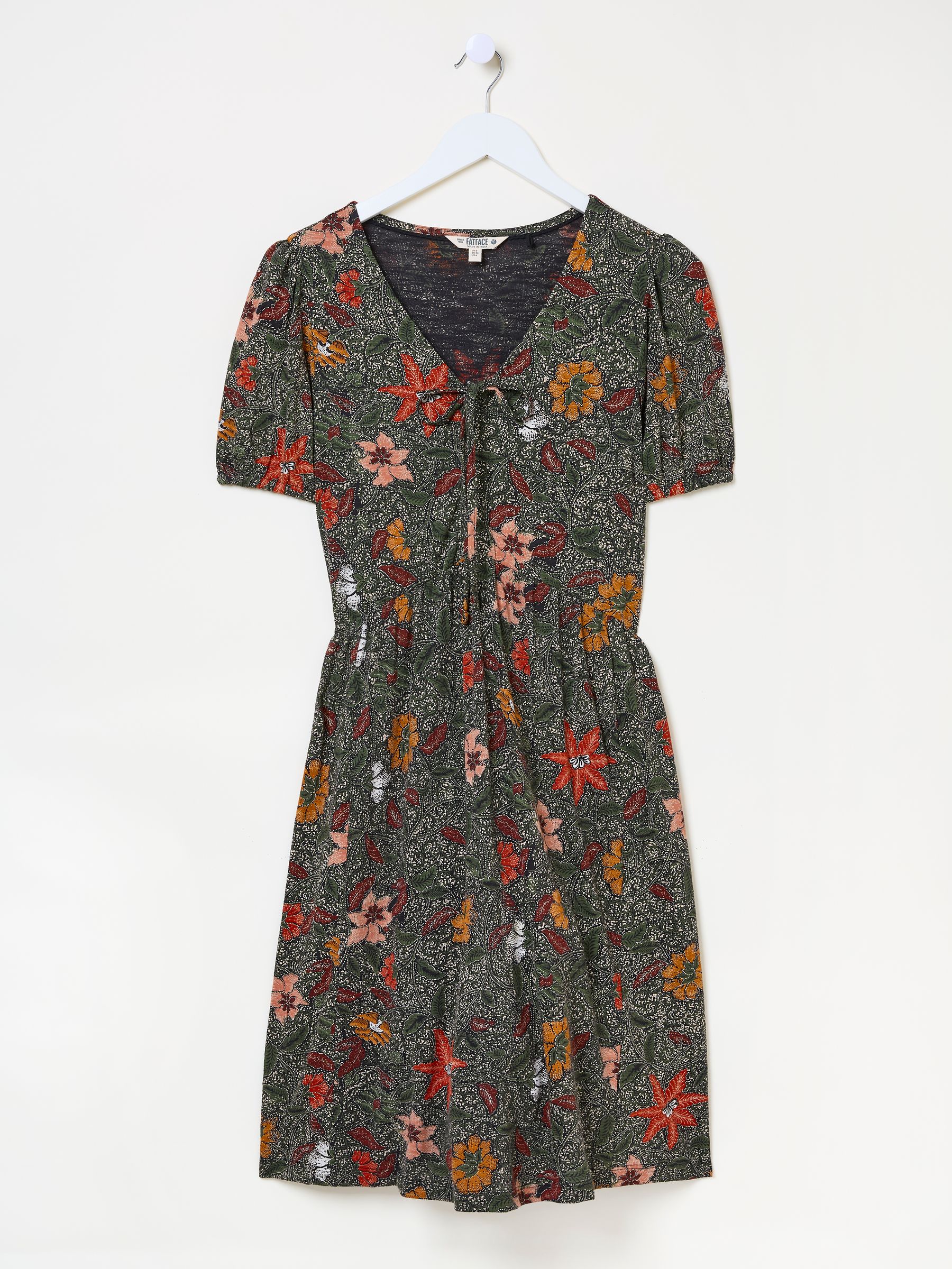 Nell Black Floral Short Sleeve V-Neck Midi Dress - Image 5 of 5